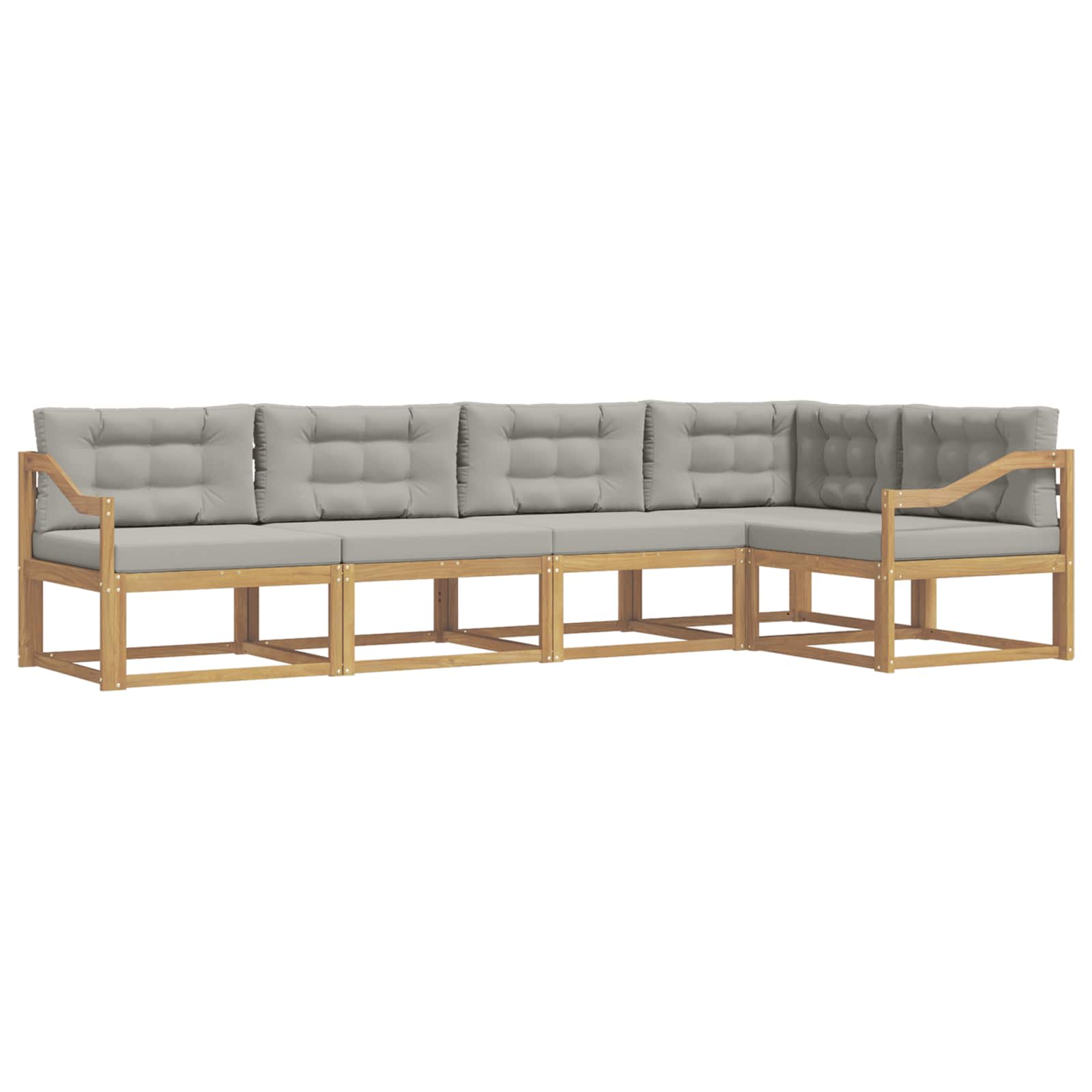 Set vanjskih sofa 4 pcs Bijela i svjetlosiva Poliester