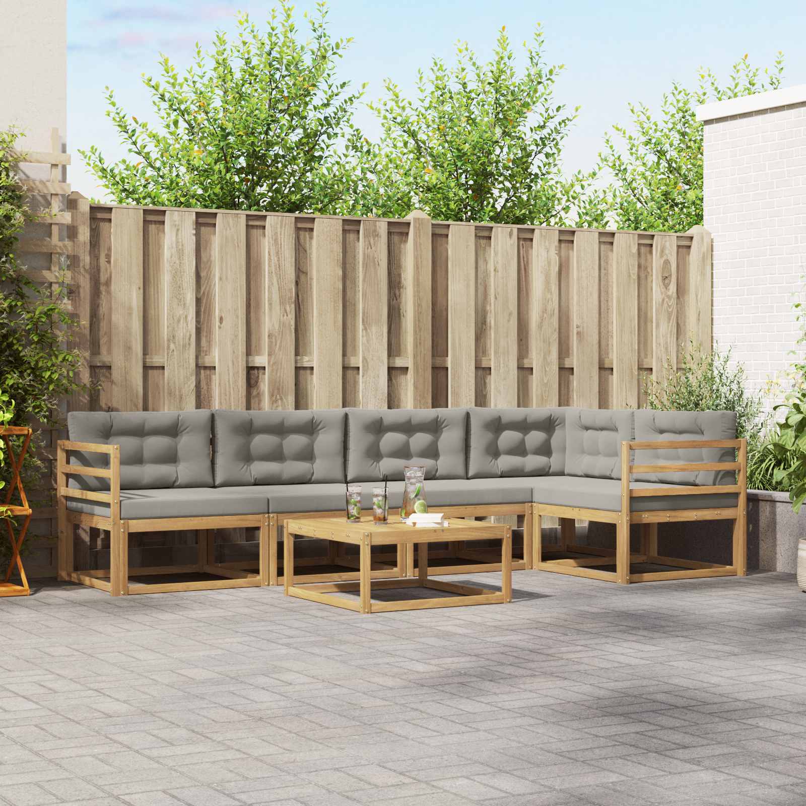 Set vanjskih sofa 6 pcs Bijela i svjetlosiva 79 x 79 x 37 cm