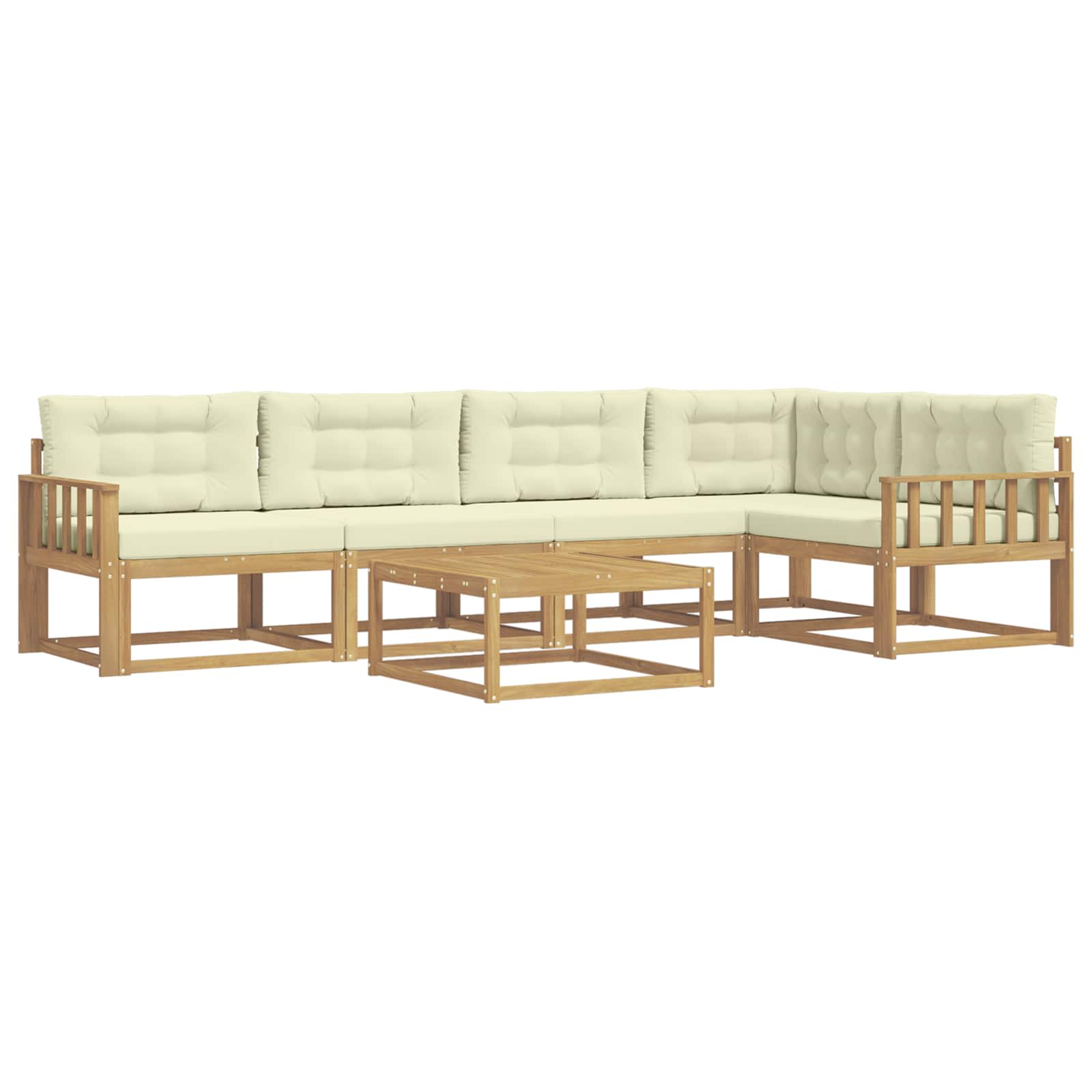 Set vanjskih sofa 6 pcs Bijela i krem 79 x 79 x 37 cm Poliester