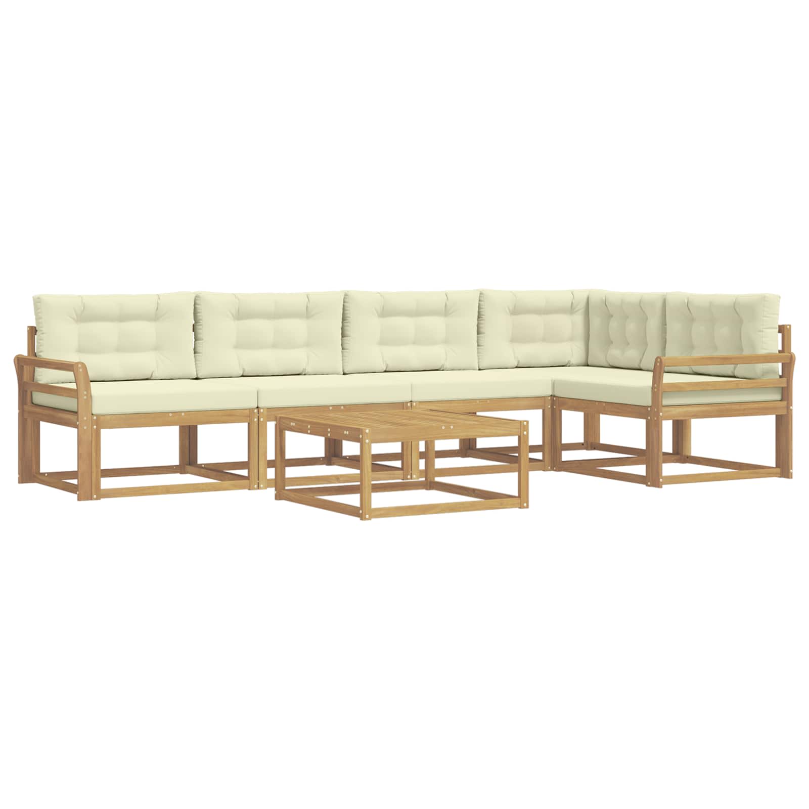 Set vanjskih sofa 6 pcs Bijela i krem 79 x 79 x 37 cm Poliester