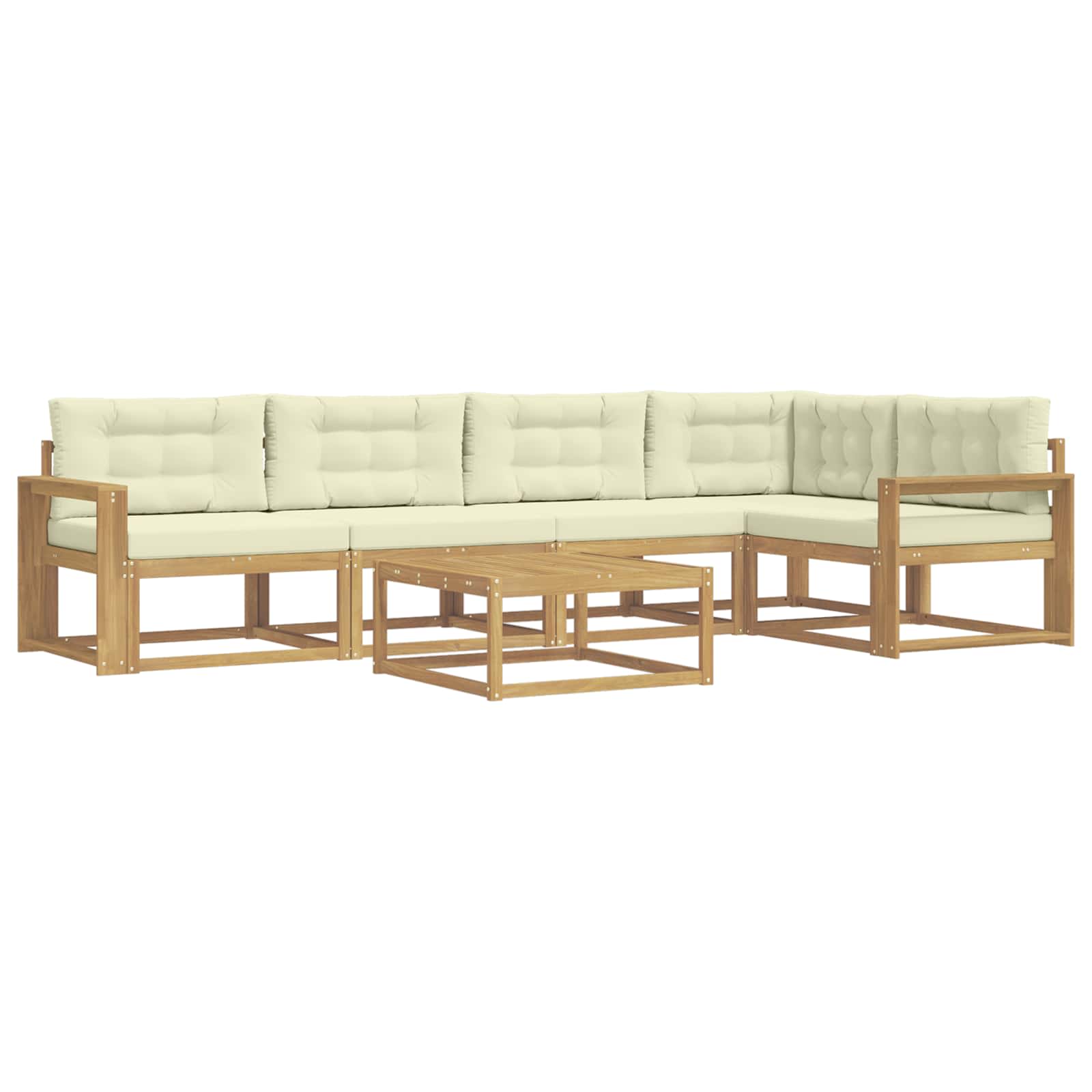 Set vanjskih sofa 6 pcs Bijela i krem 79 x 79 x 37 cm Poliester