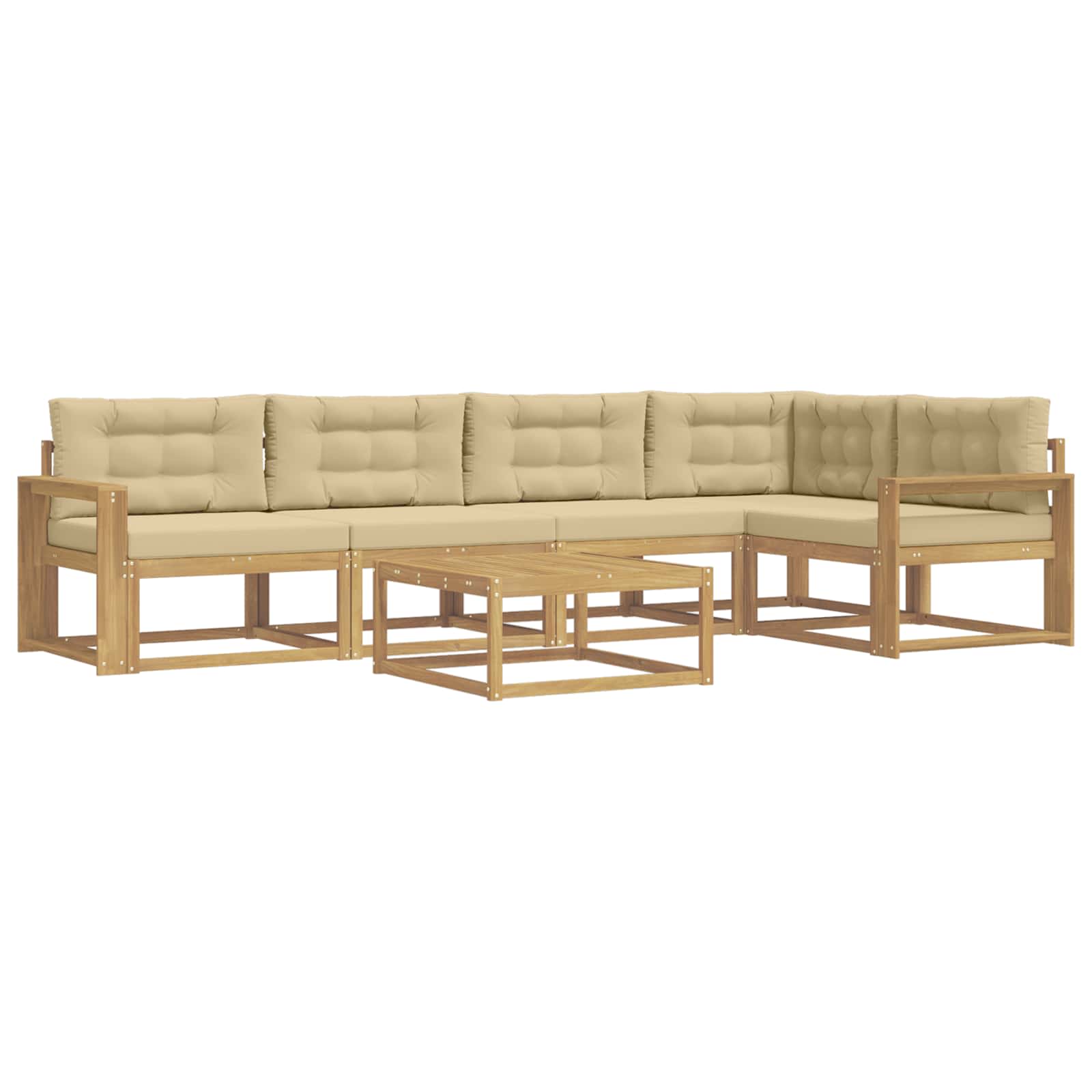 Set vanjskih sofa 6 pcs Bijela i bež 79 x 79 x 37 cm Poliester