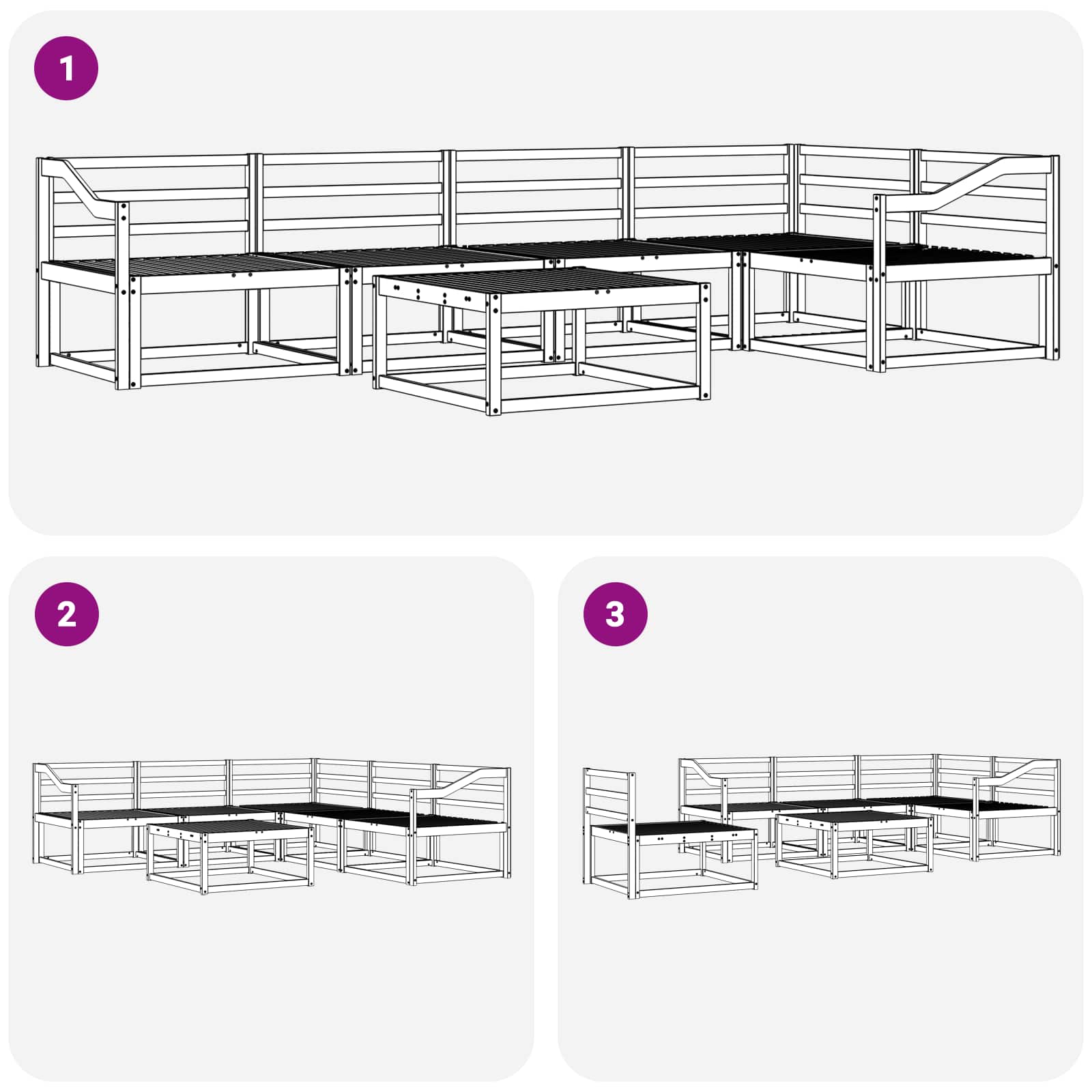 Set vanjskih sofa 6 pcs Bijela 79 x 79 x 37 cm