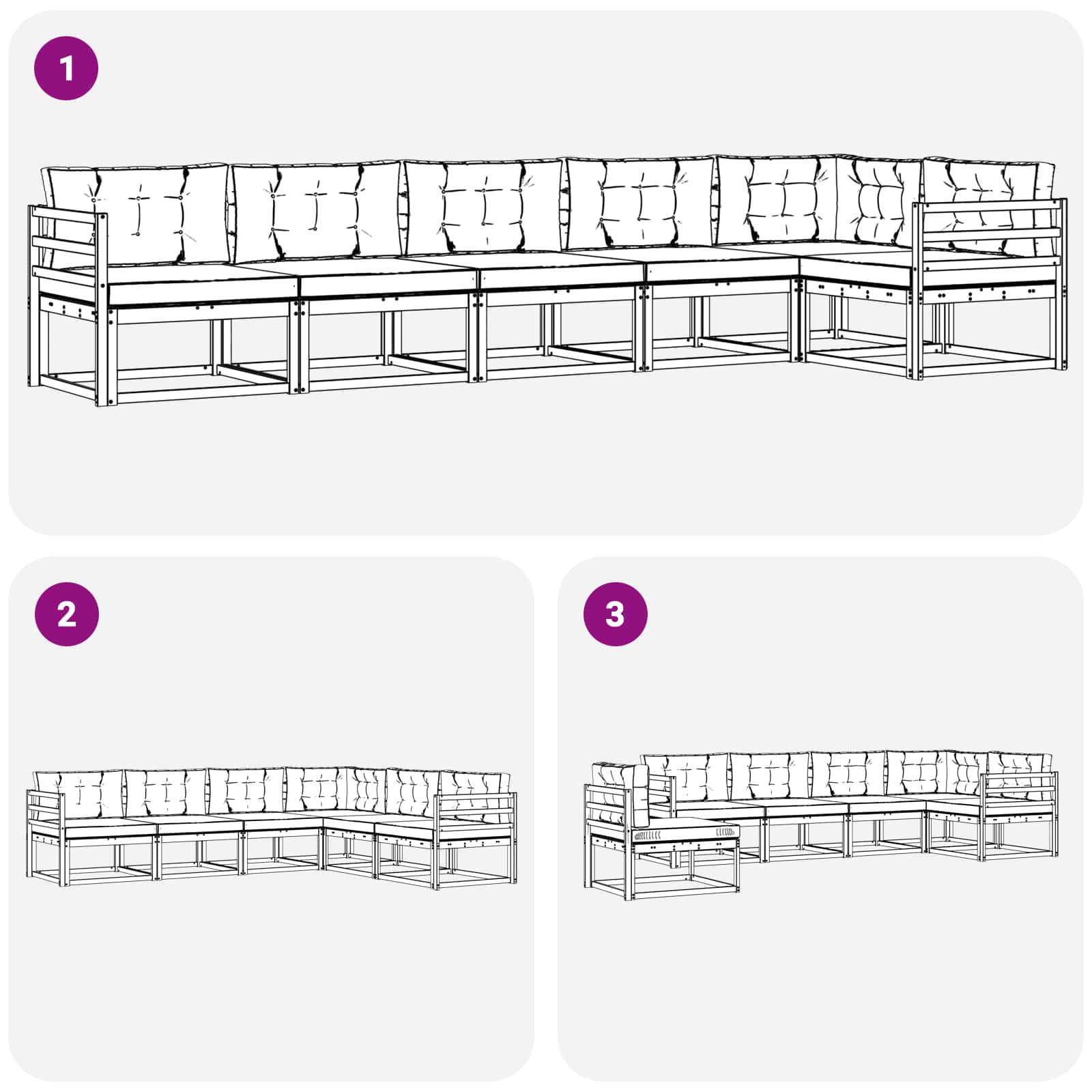 Set vanjskih sofa s jastukom 4 pcs Bijela i krem Poliester