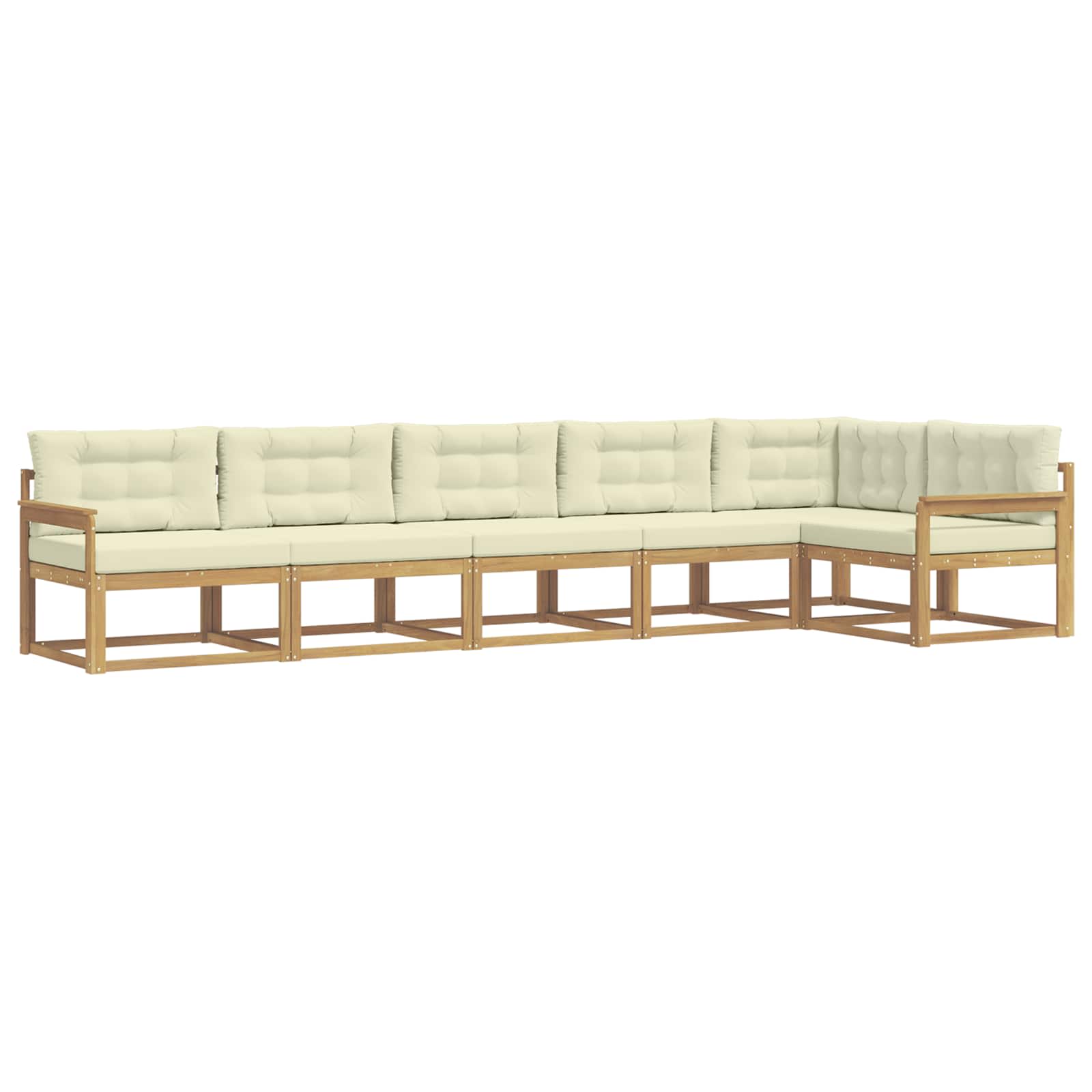 Set vanjskih sofa s jastukom 4 pcs Bijela i krem Poliester