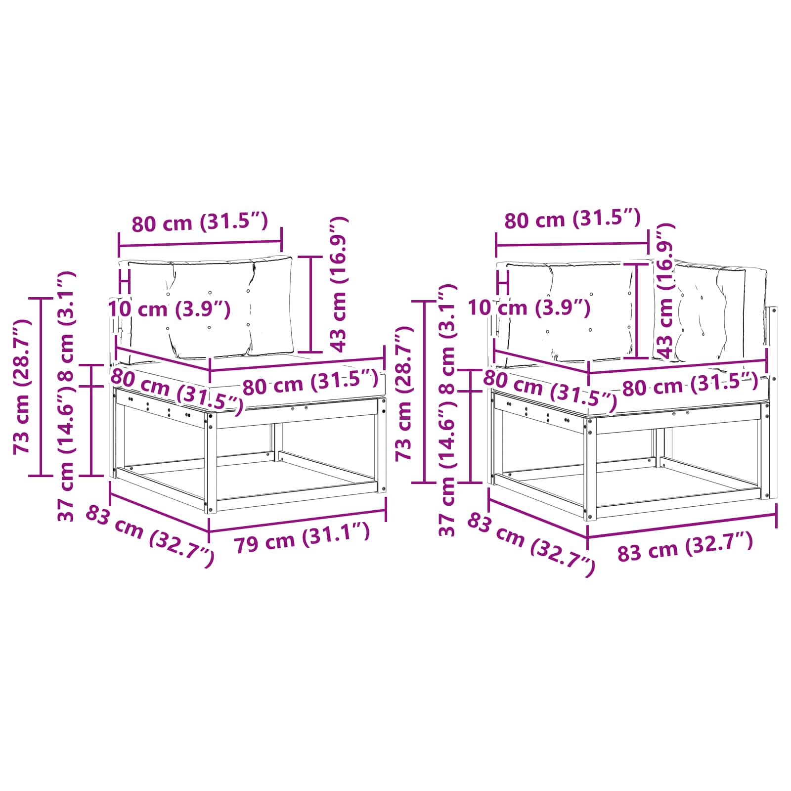 Set vanjskih sofa 4 pcs Bijela i svjetlosiva Poliester
