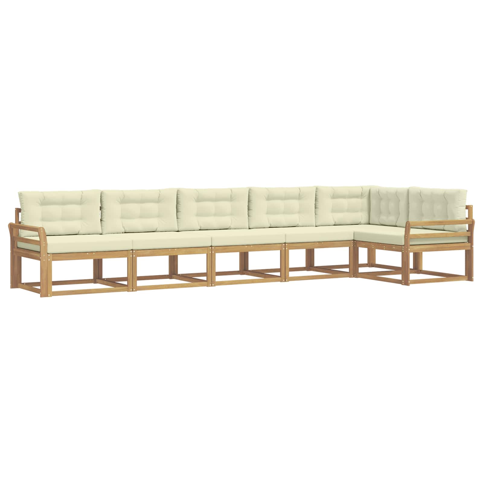 Set vanjskih sofa s jastukom 4 pcs Bijela i krem Poliester