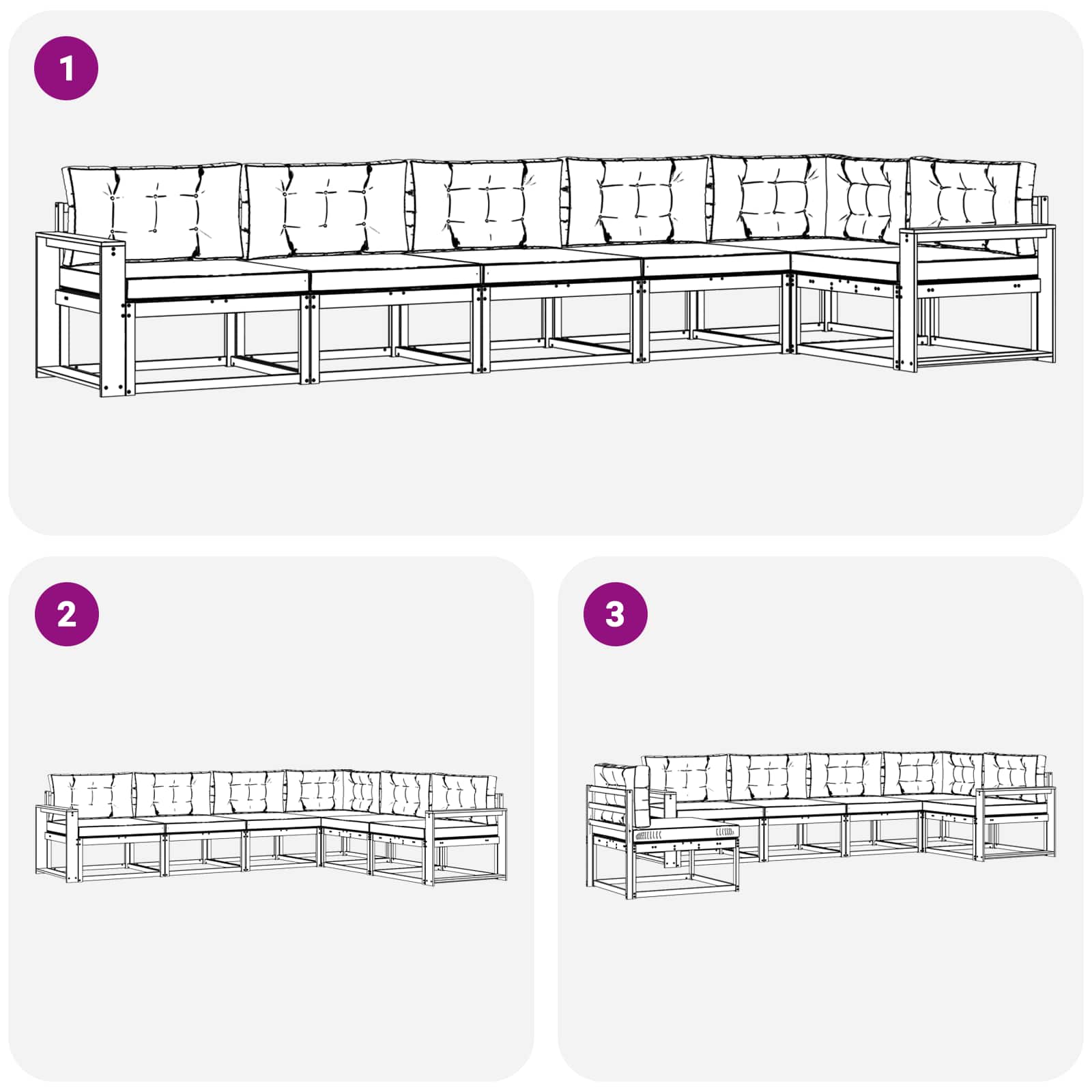 Set vanjskih sofa s jastukom 4 pcs Bijela i krem Poliester