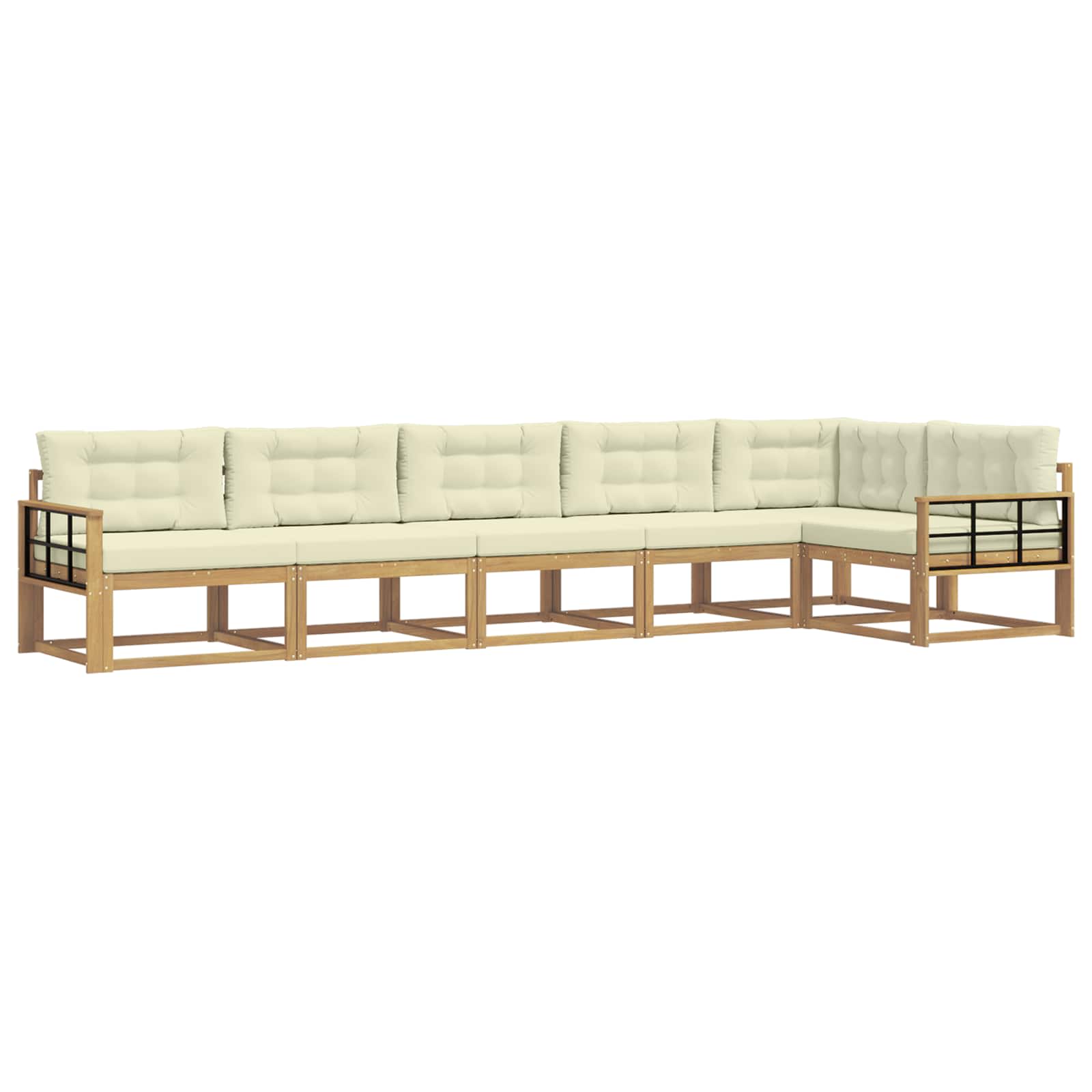 Set vanjskih sofa s jastukom 4 pcs Bijela i krem Poliester