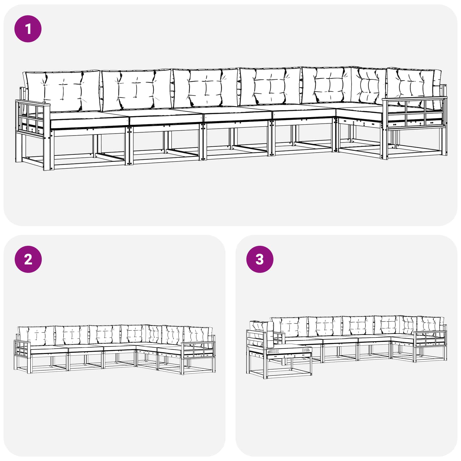 Set vanjskih sofa s jastukom 4 pcs Bijela i krem Poliester