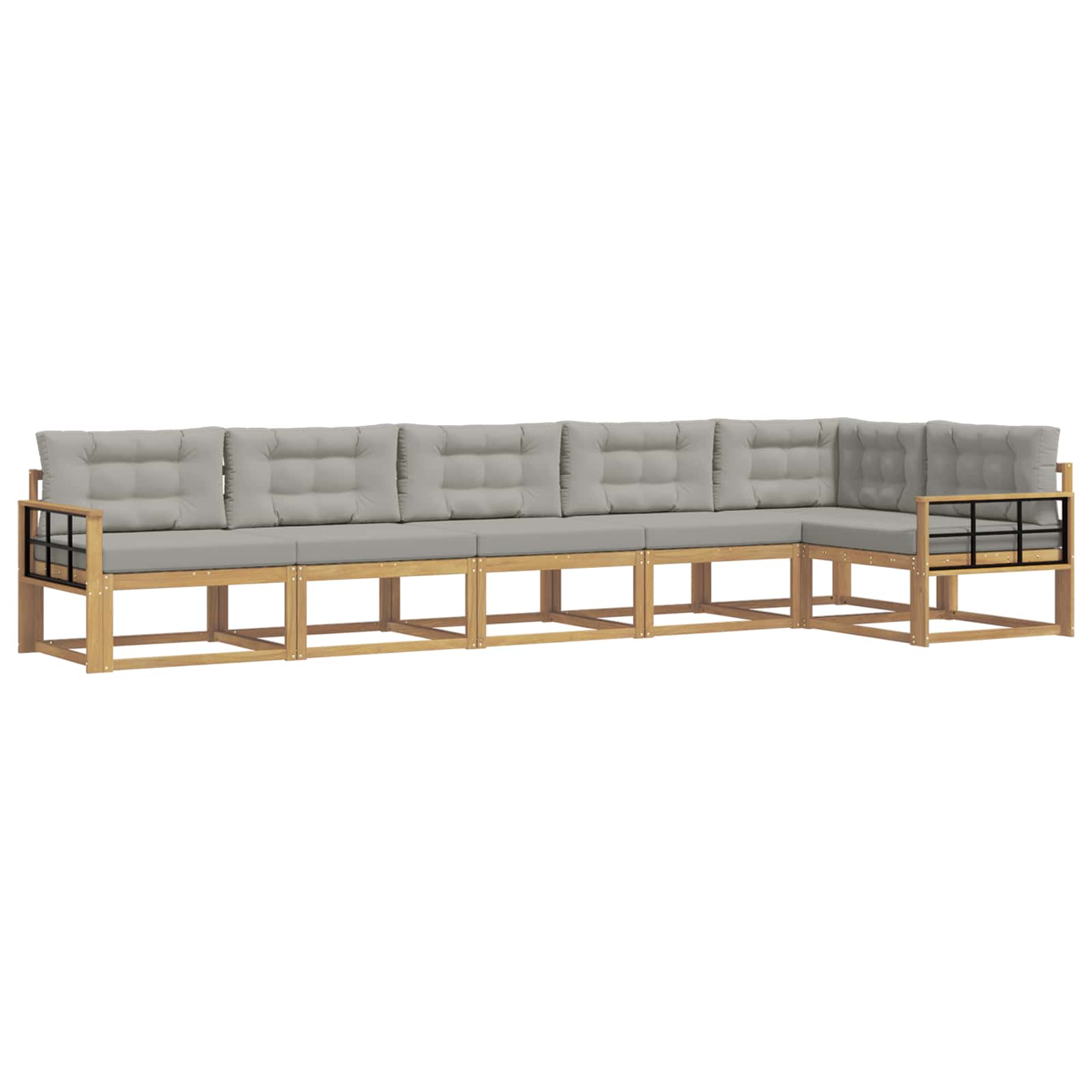 Set vanjskih sofa 4 pcs Bijela i svjetlosiva Poliester