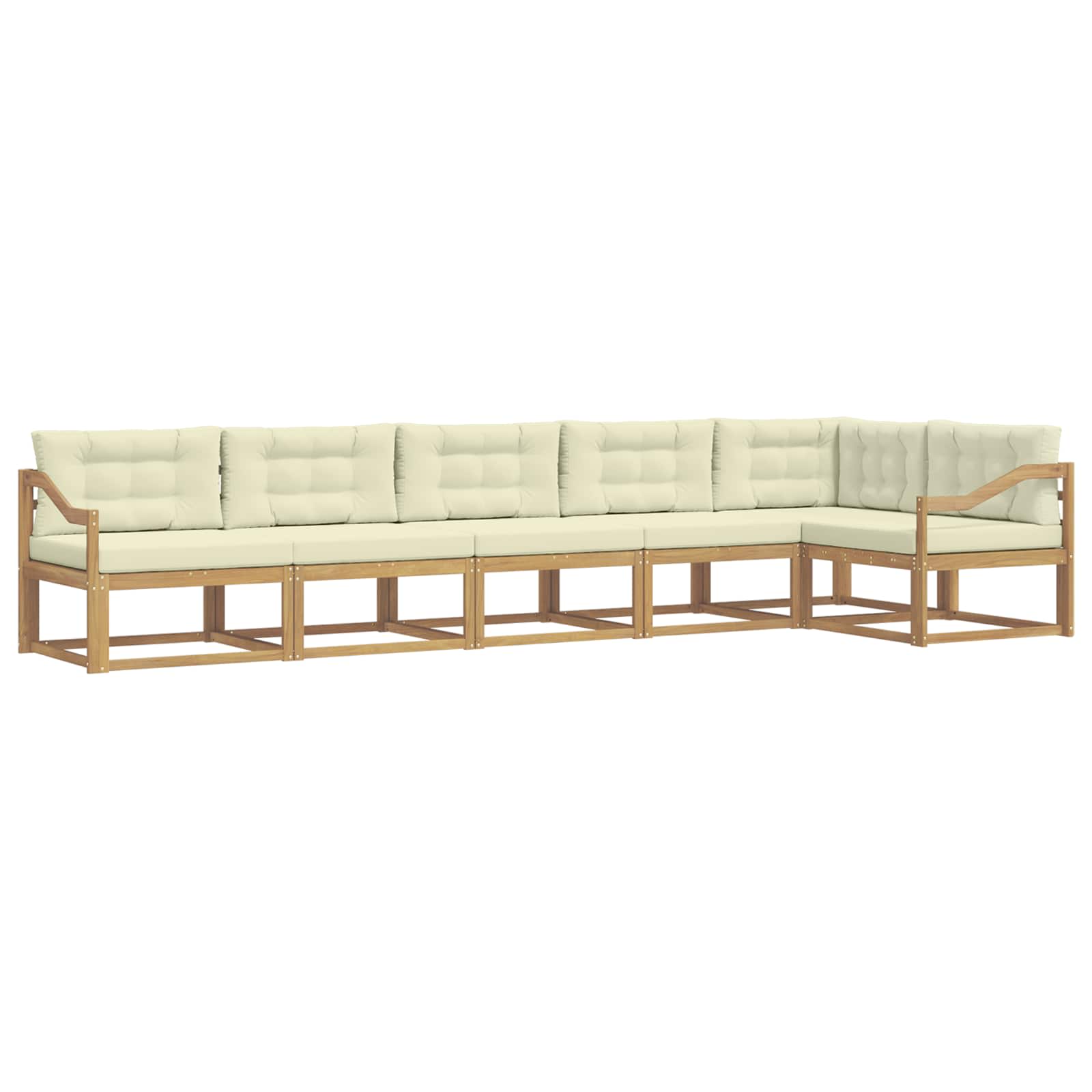 Set vanjskih sofa s jastukom 4 pcs Bijela i krem Poliester