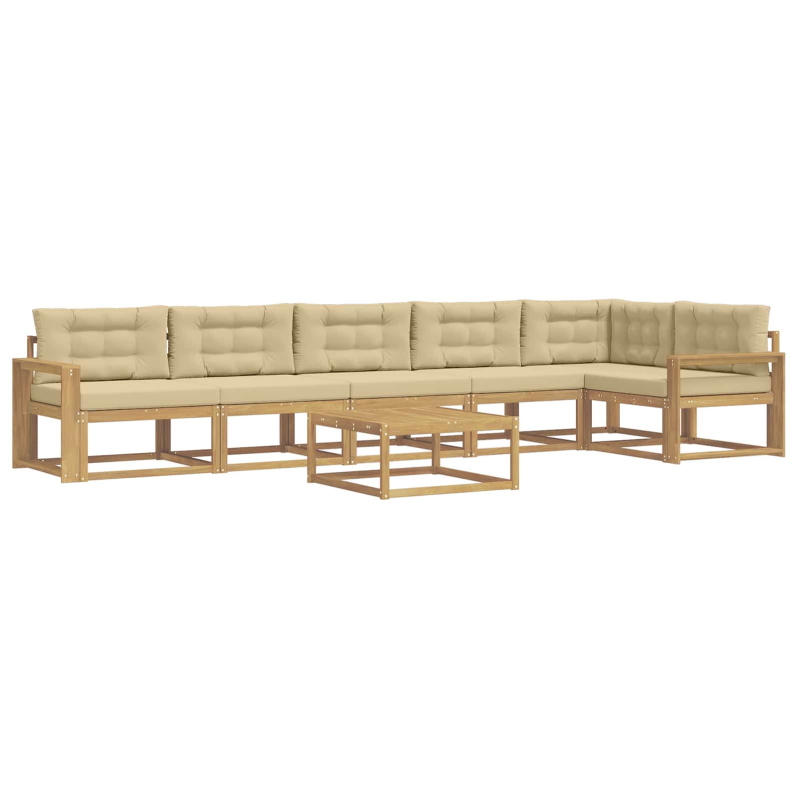 Set vanjskih sofa 7 pcs Bijela i bež 79 x 79 x 37 cm Poliester