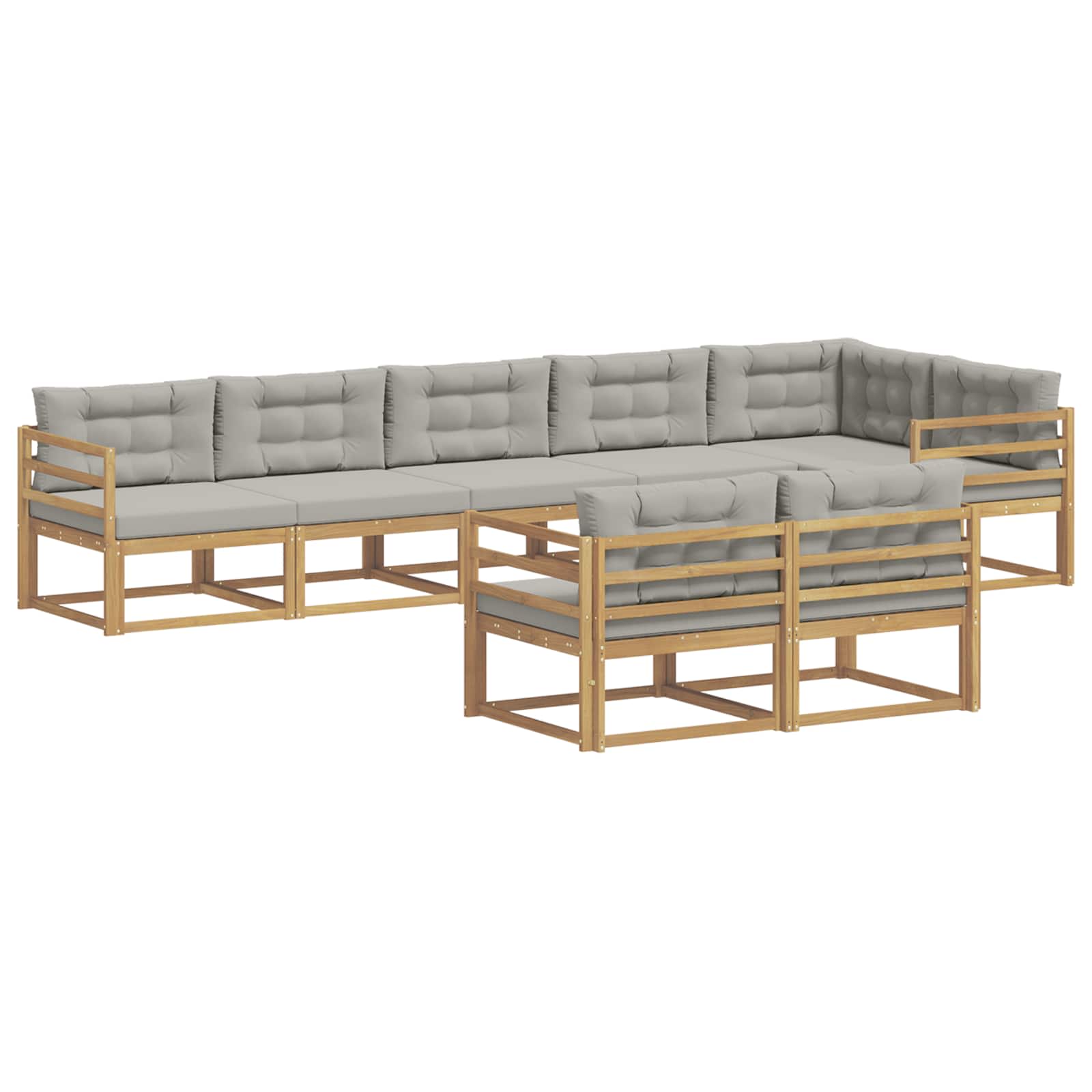 Set vanjskih sofa 6 pcs Bijela i svjetlosiva Poliester