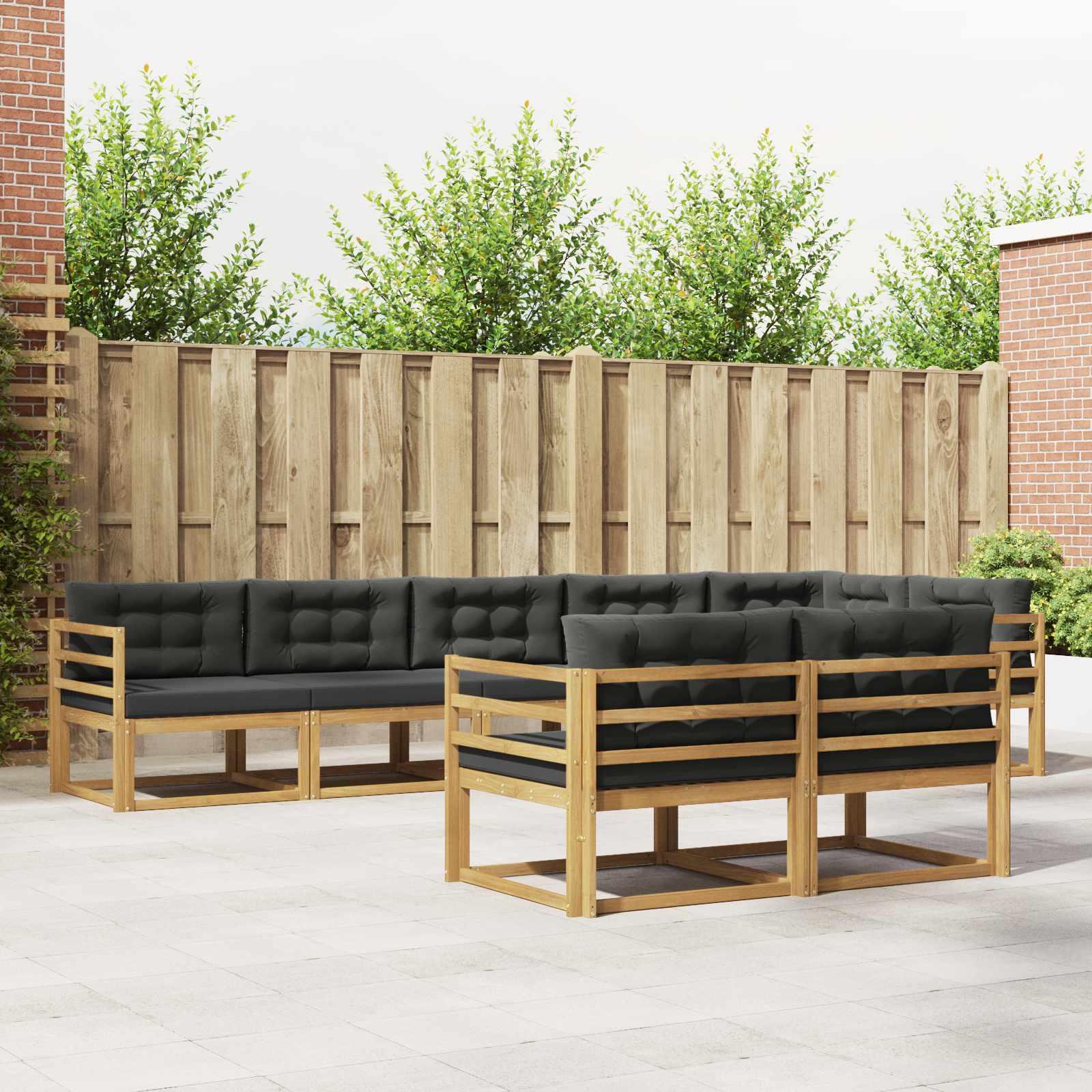 Set vanjskih sofa s jastukom 6 pcs Bijela i antracit Poliester