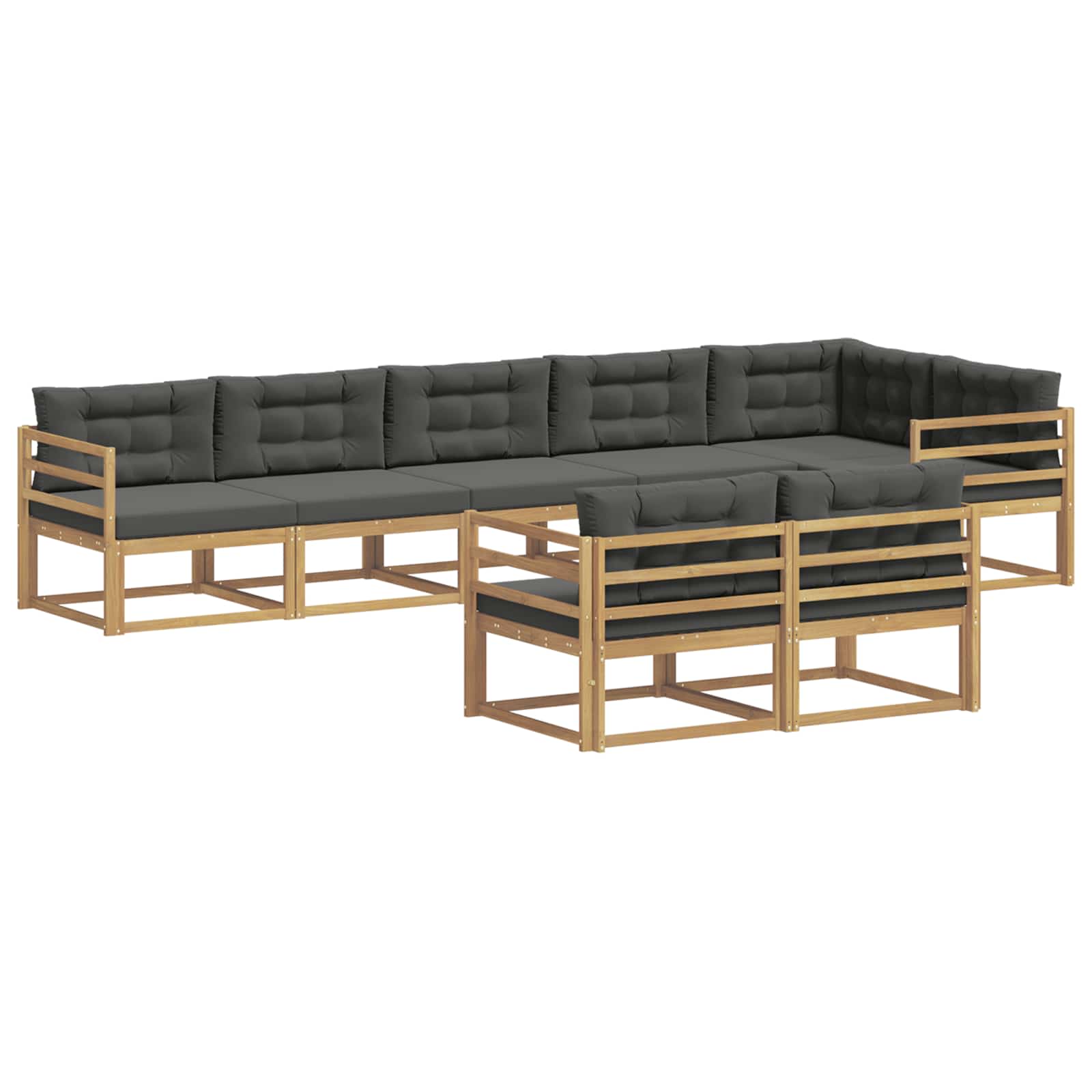 Set vanjskih sofa s jastukom 6 pcs Bijela i antracit Poliester