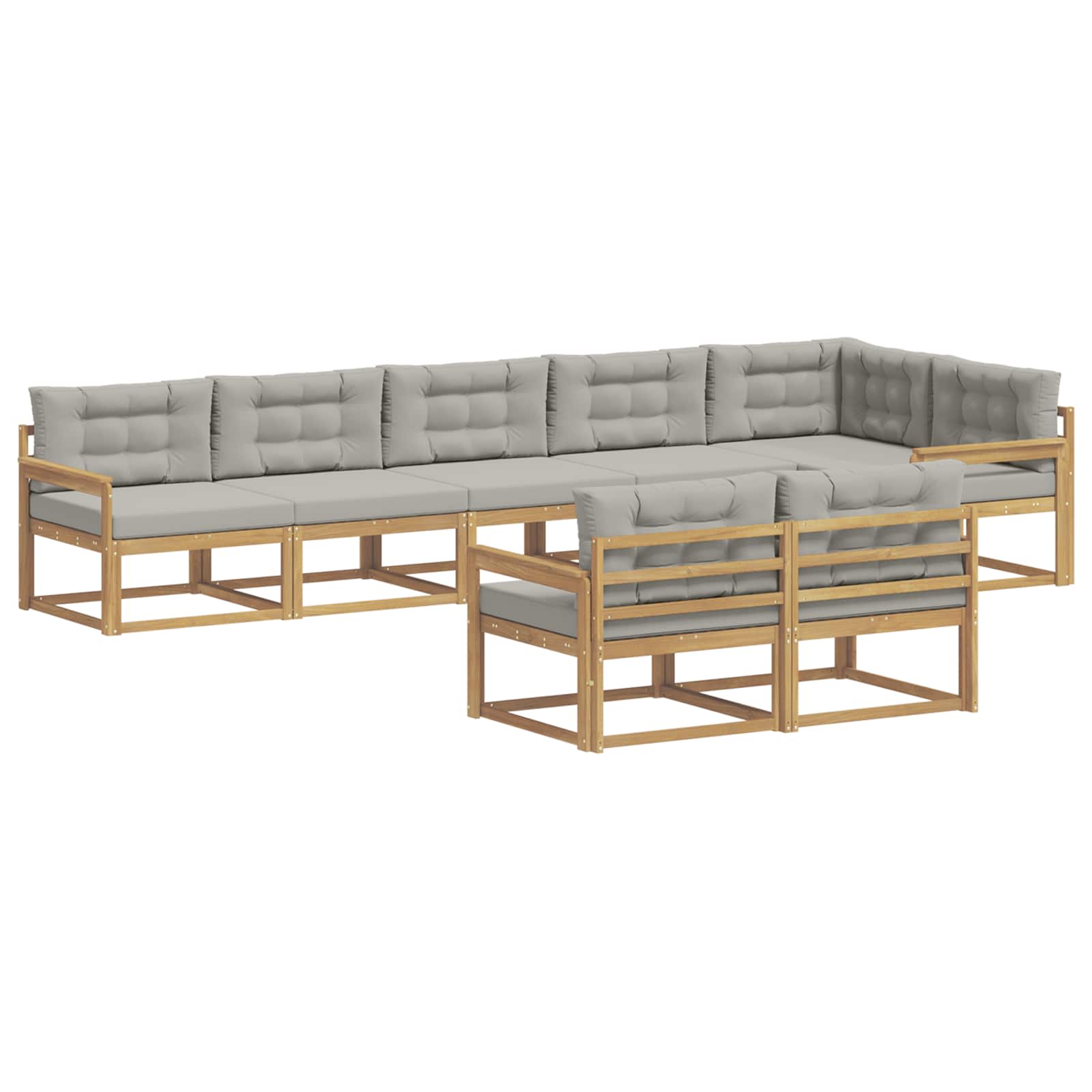 Set vanjskih sofa 6 pcs Bijela i svjetlosiva Poliester