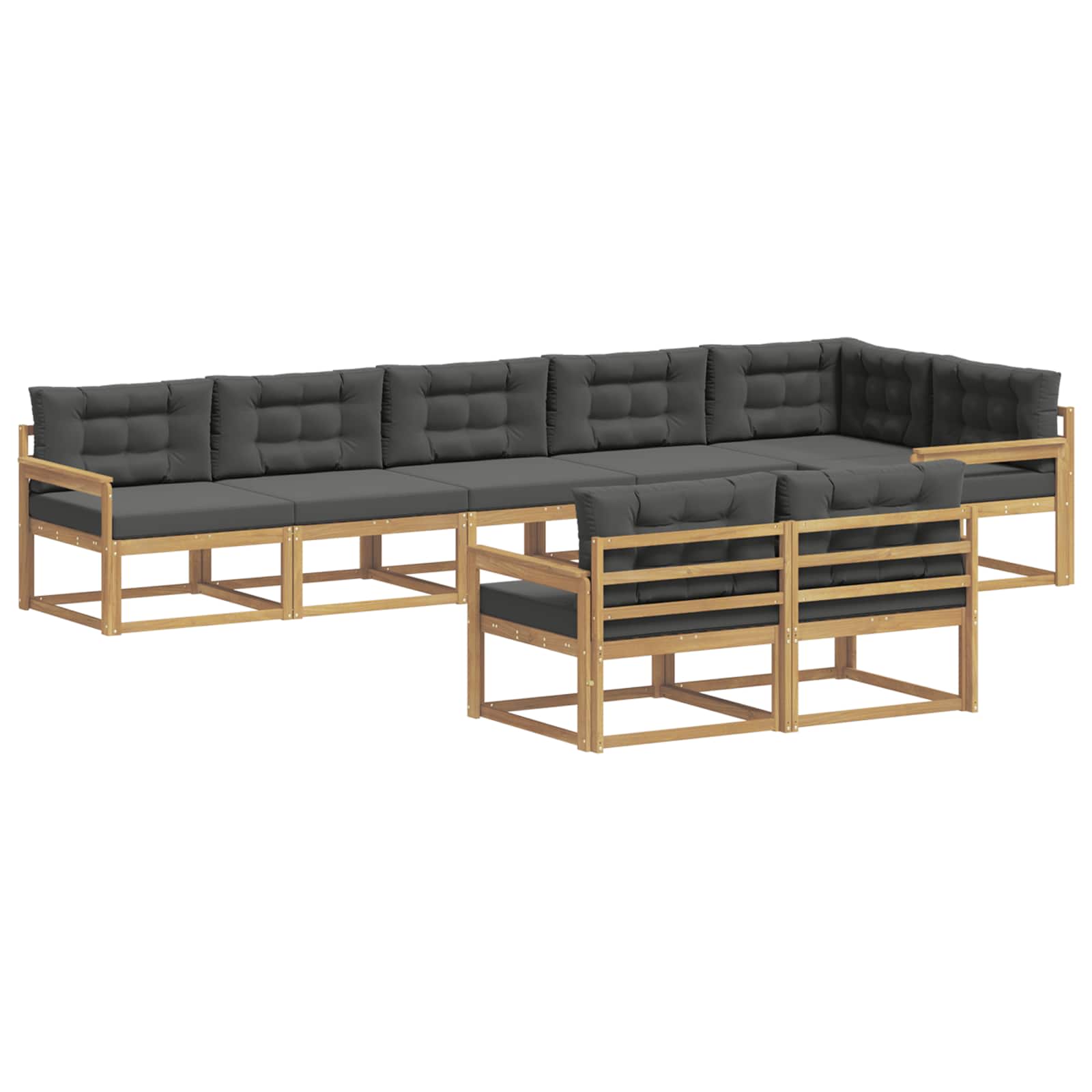 Set vanjskih sofa s jastukom 6 pcs Bijela i antracit Poliester