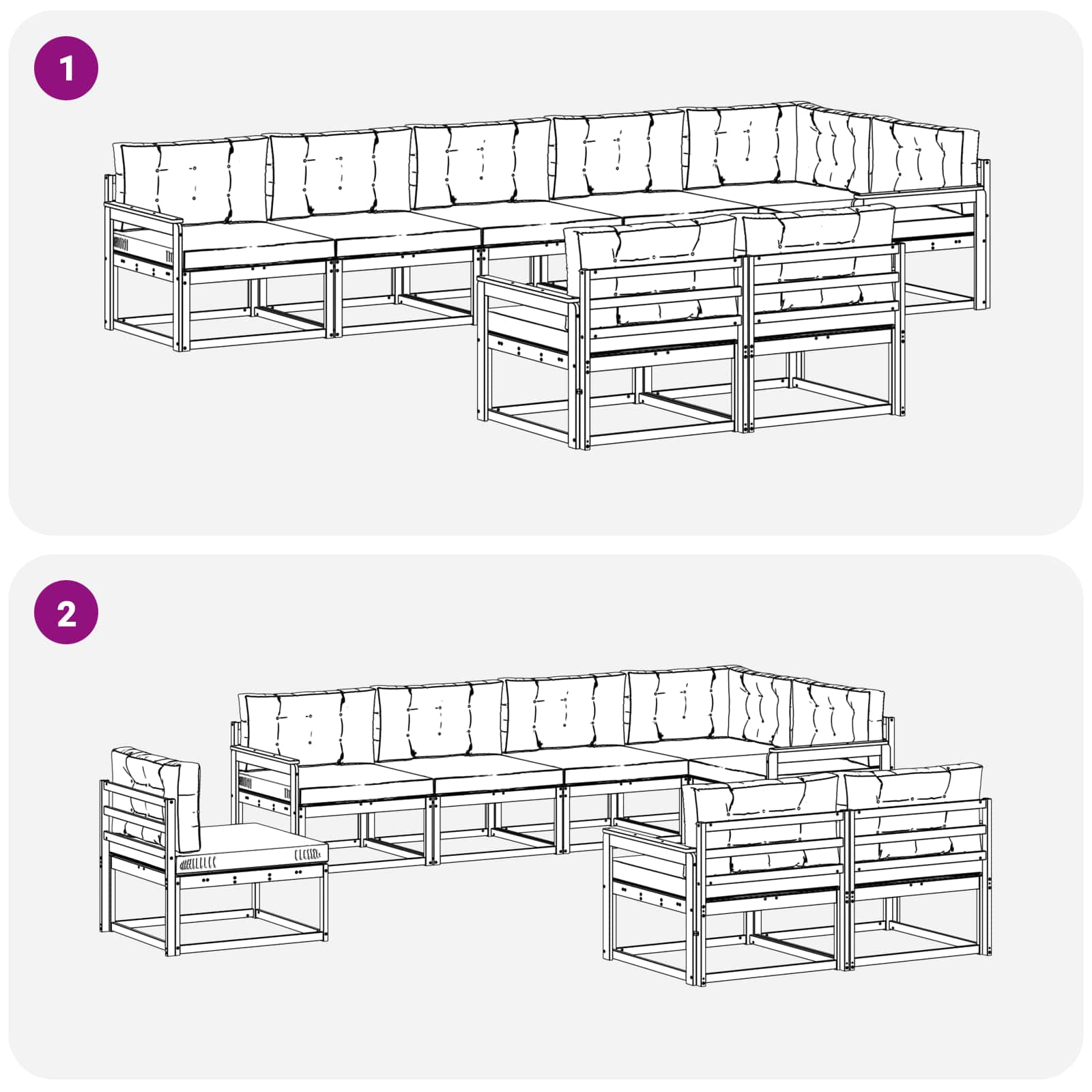 Set vanjskih sofa s jastukom 6 pcs Bijela i antracit Poliester