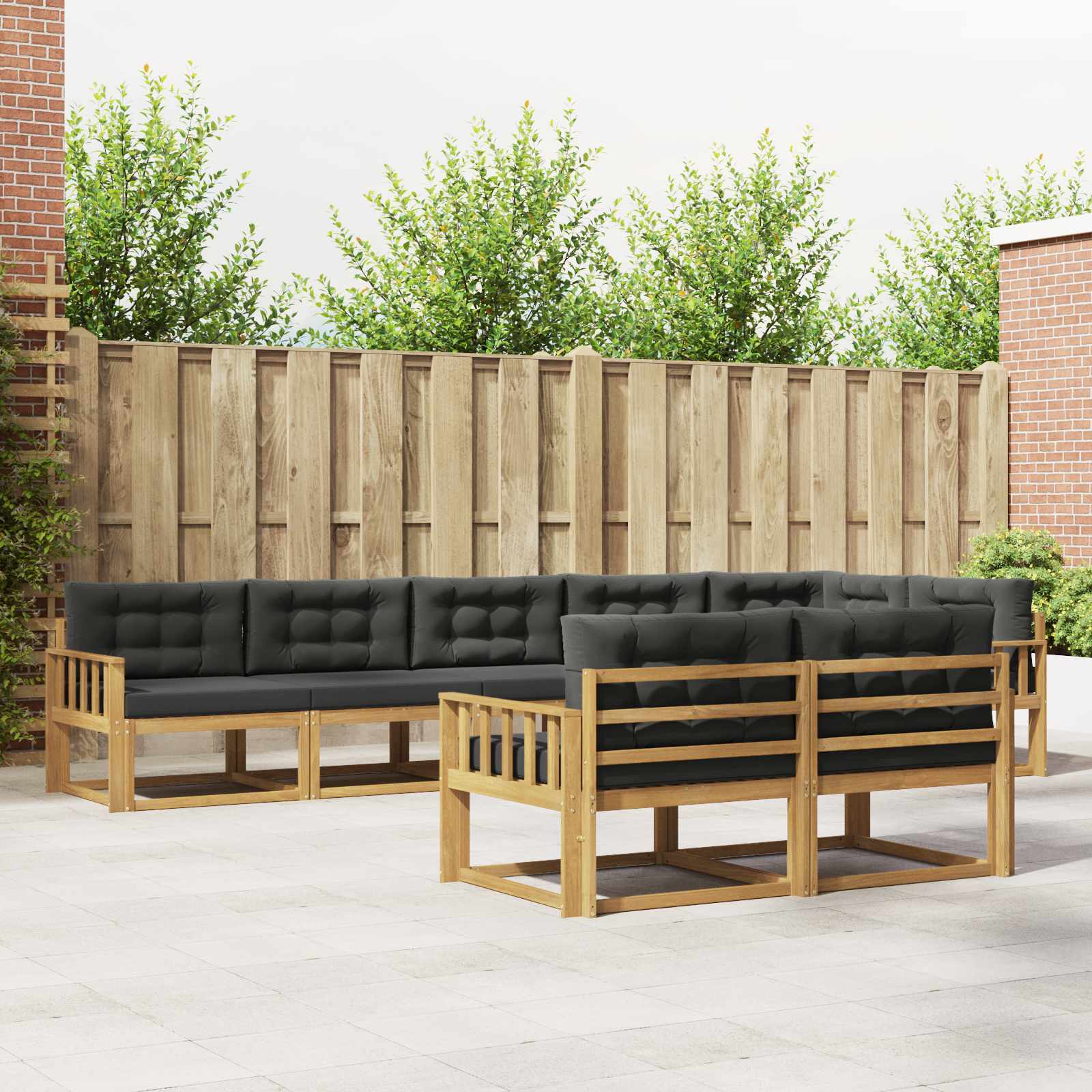 Set vanjskih sofa s jastukom 6 pcs Bijela i antracit Poliester
