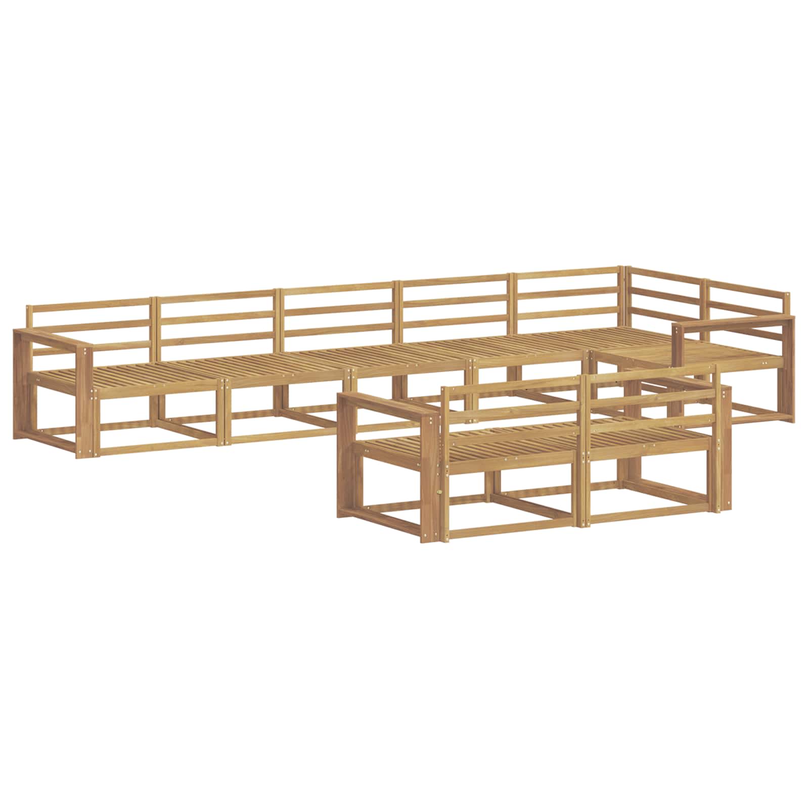 Set vanjskih sofa 8 pcs Bijela 410 x 172,5 x 73 cm