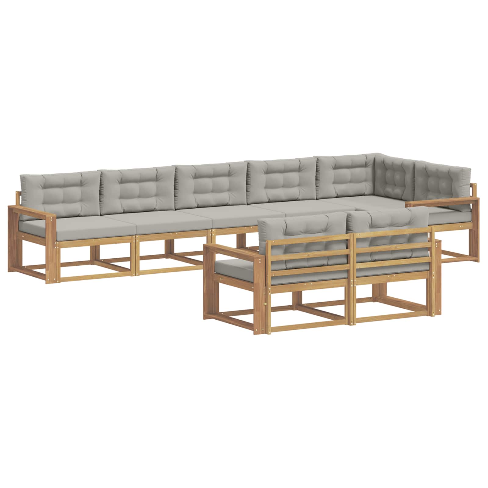 Set vanjskih sofa 6 pcs Bijela i svjetlosiva Poliester