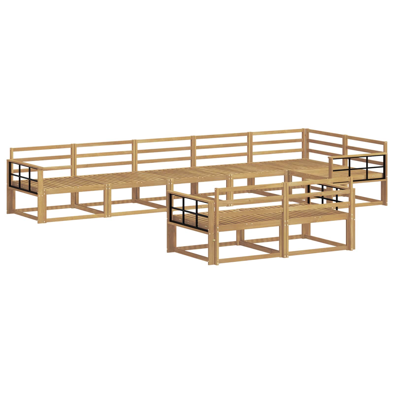 Set vanjskih sofa 8 pcs Bijela 406 x 168,5 x 73 cm