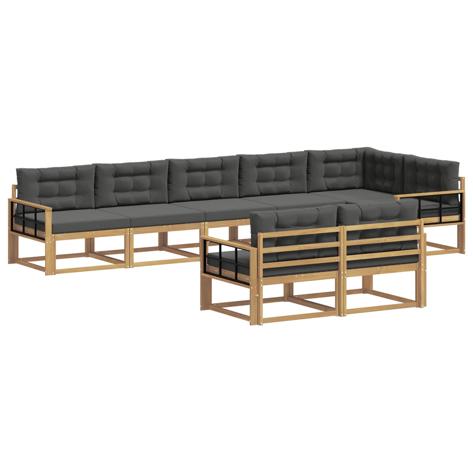 Set vanjskih sofa s jastukom 6 pcs Bijela i antracit Poliester