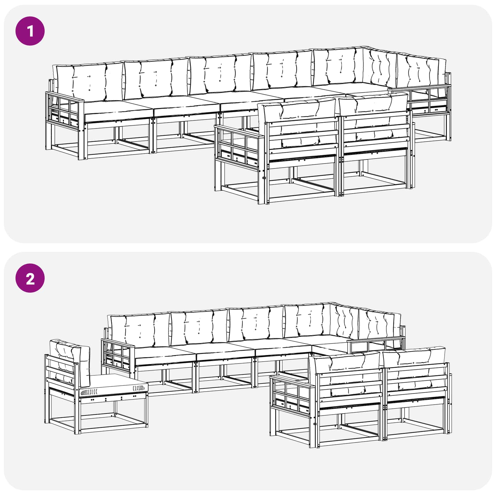 Set vanjskih sofa s jastukom 6 pcs Bijela i antracit Poliester