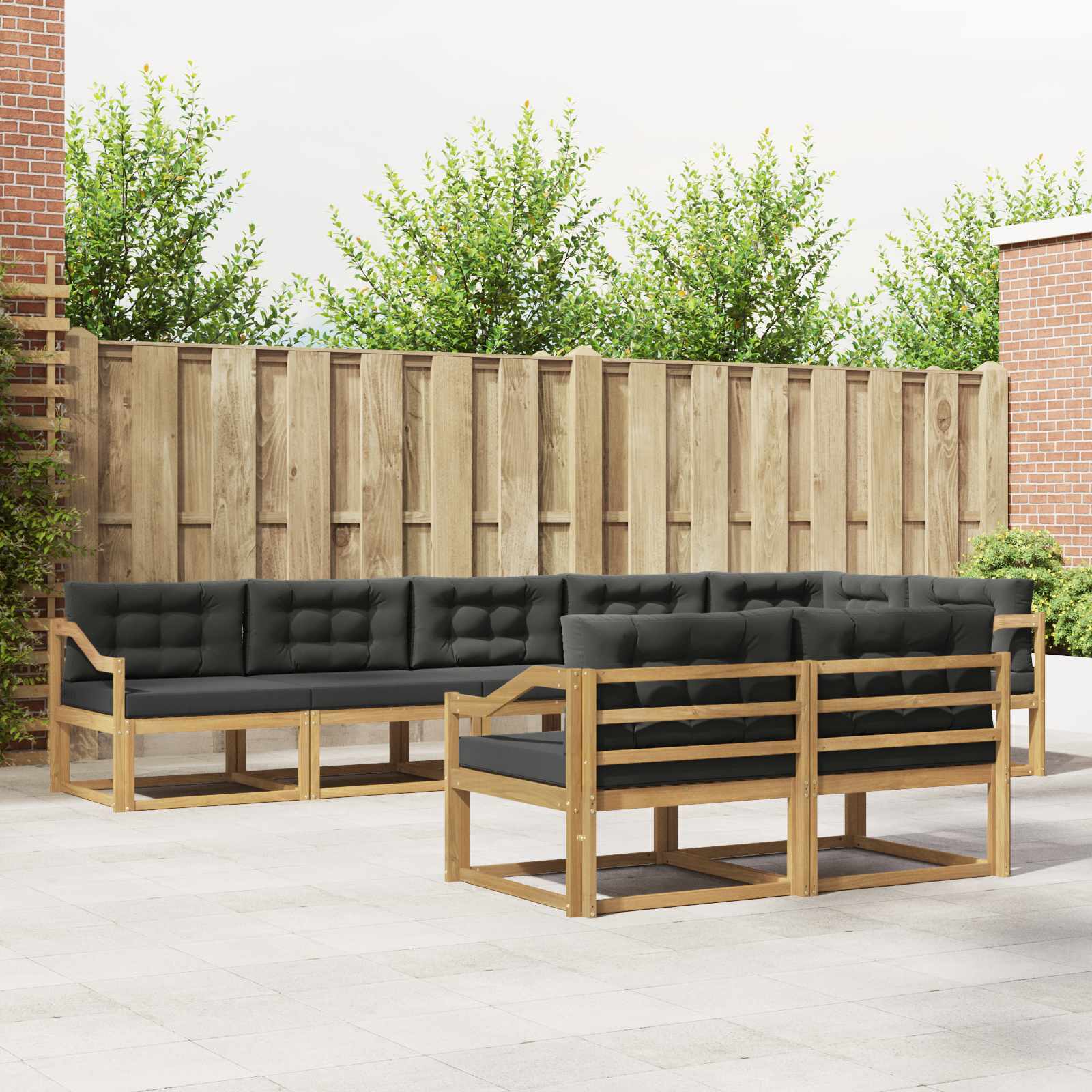 Set vanjskih sofa s jastukom 6 pcs Bijela i antracit Poliester