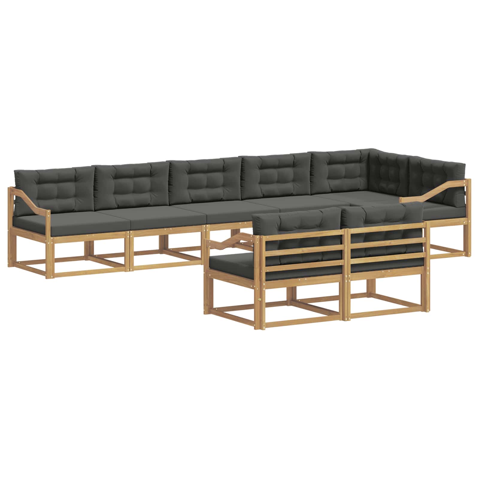 Set vanjskih sofa s jastukom 6 pcs Bijela i antracit Poliester