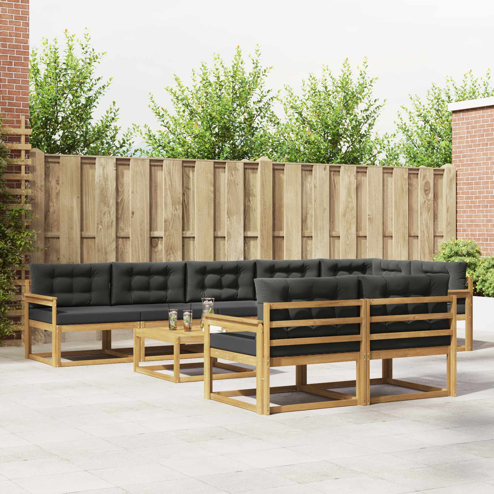 Set vanjskih sofa 9 pcs Bijela i antracit 79 x 79 x 37 cm