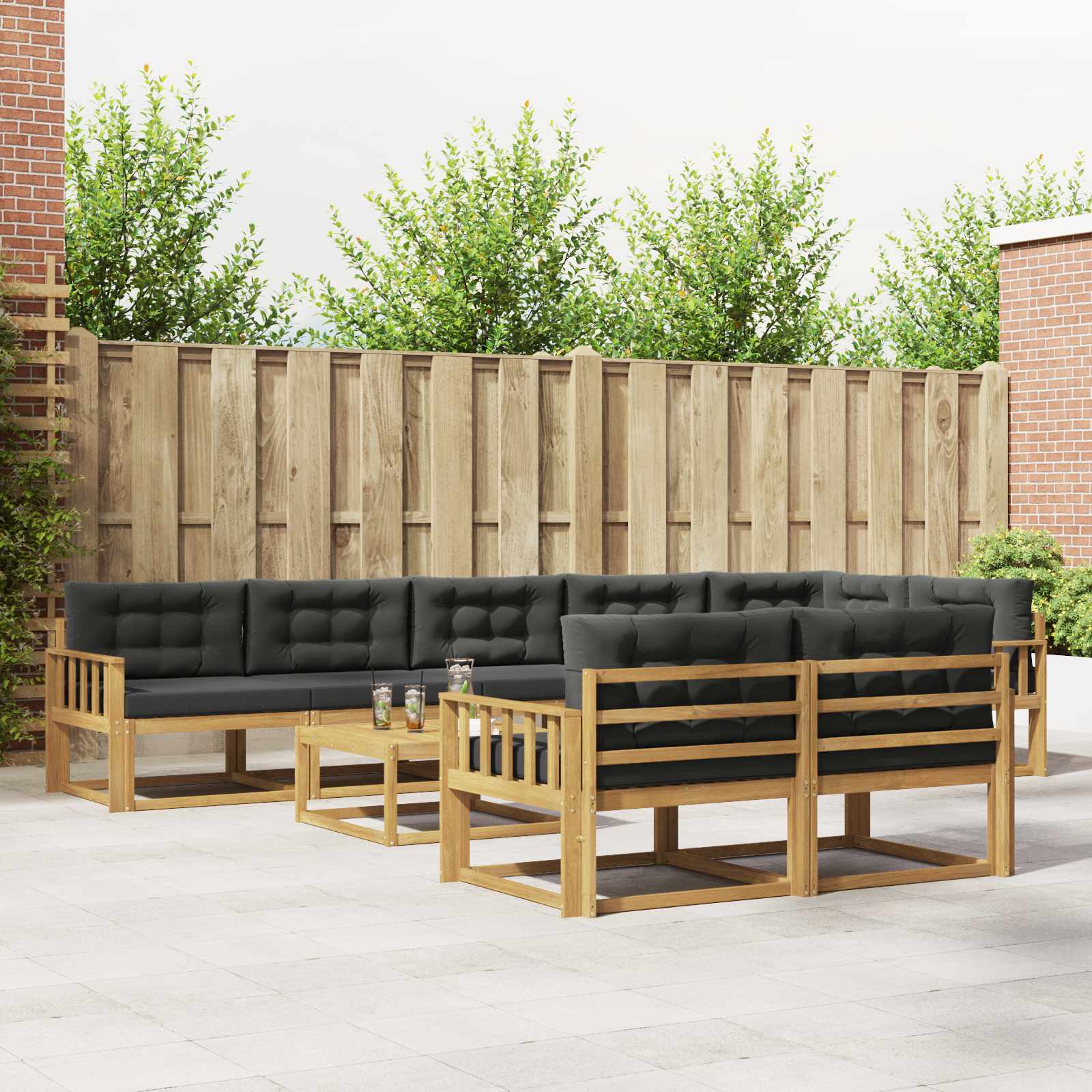 Set vanjskih sofa 9 pcs Bijela i antracit 79 x 79 x 37 cm