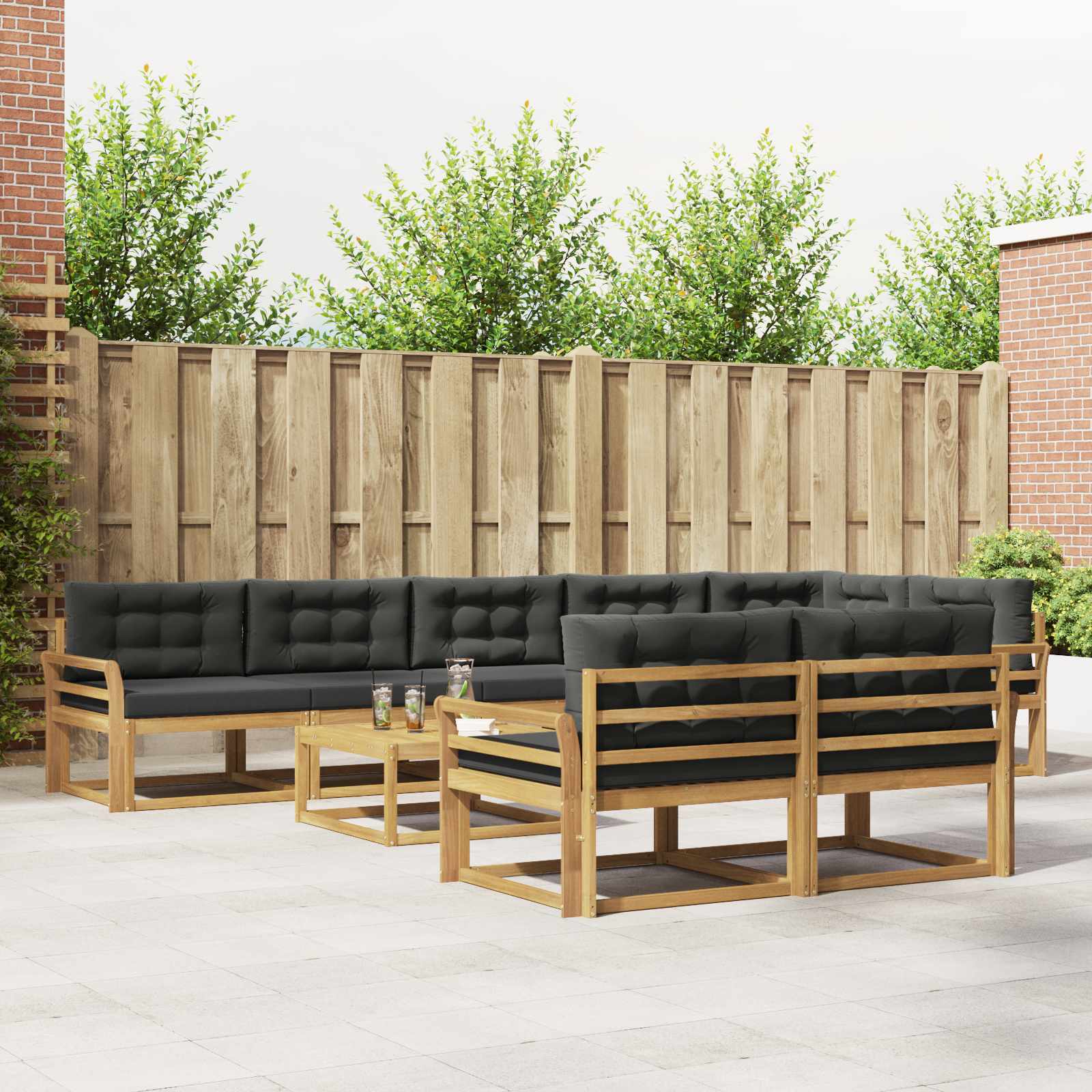 Set vanjskih sofa 9 pcs Bijela i antracit 79 x 79 x 37 cm
