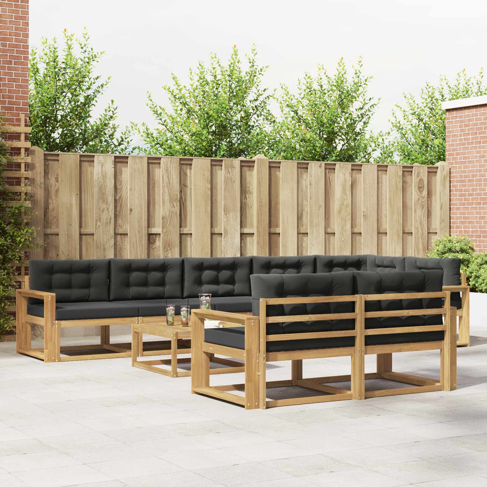 Set vanjskih sofa 9 pcs Bijela i antracit 79 x 79 x 37 cm