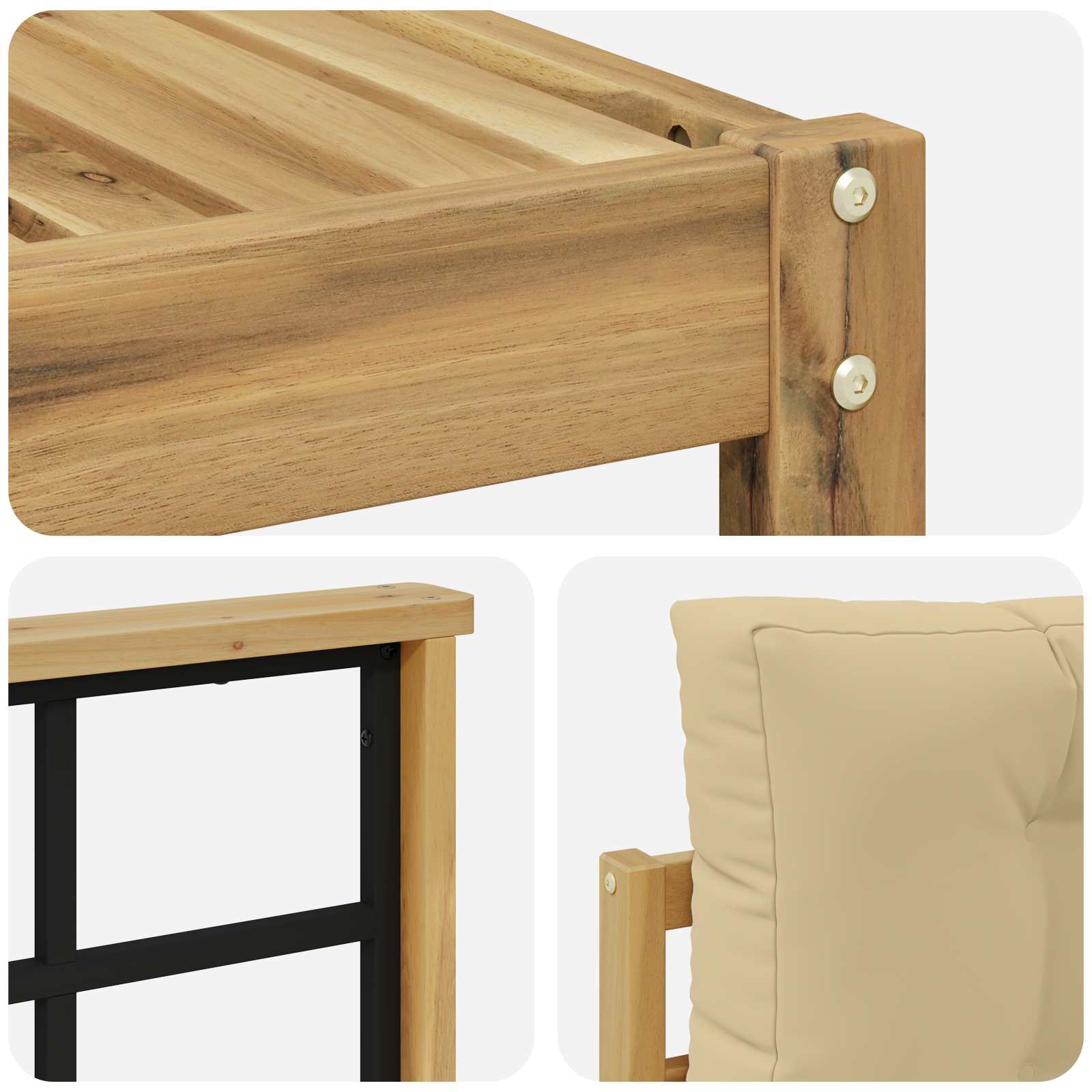 Set vanjskih sofa 9 pcs Bijela i bež 79 x 79 x 37 cm Poliester