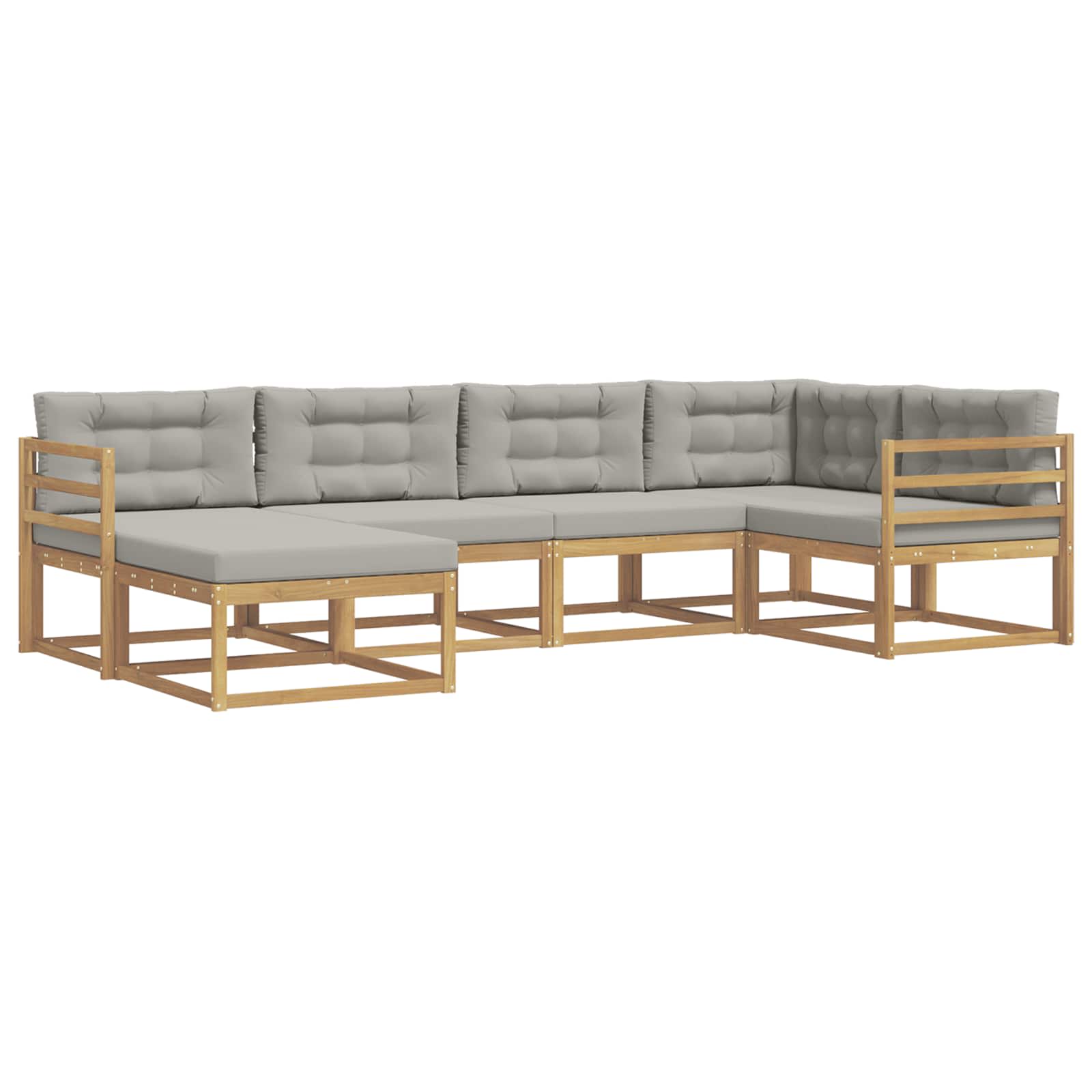 Set vanjskih sofa 5 pcs Bijela i svjetlosiva Poliester