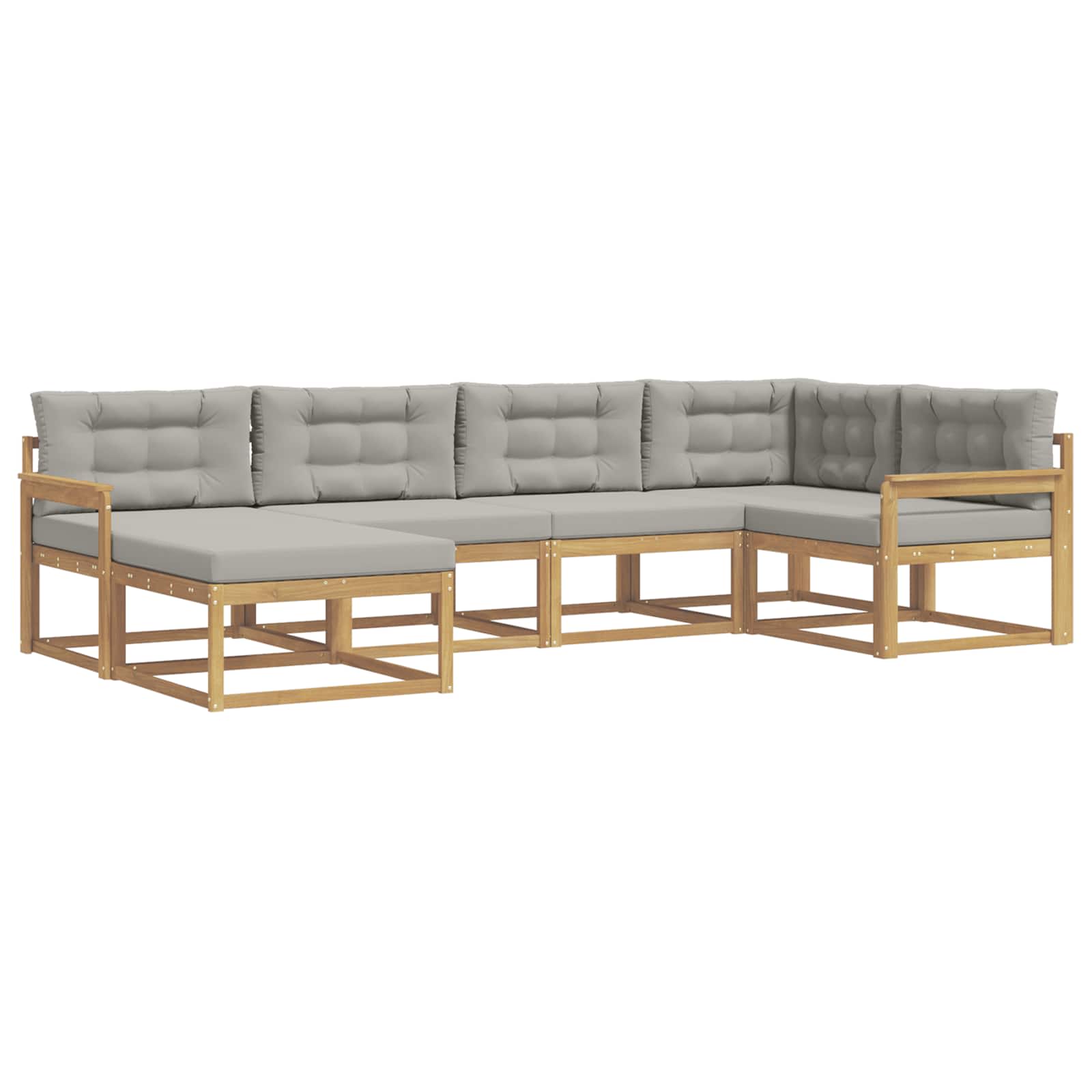 Set vanjskih sofa 5 pcs Bijela i svjetlosiva Poliester