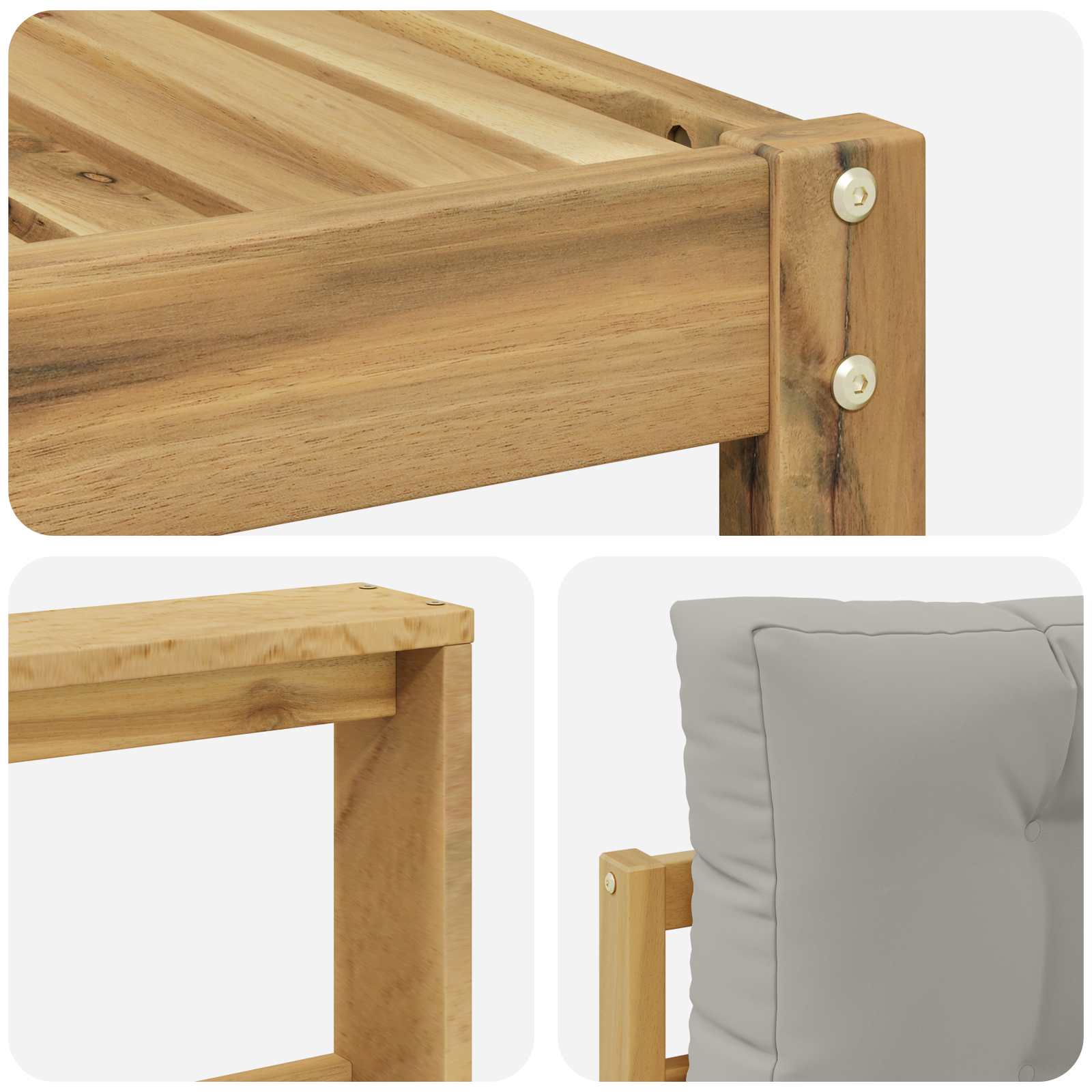 Set vanjskih sofa 5 pcs Bijela i svjetlosiva Poliester