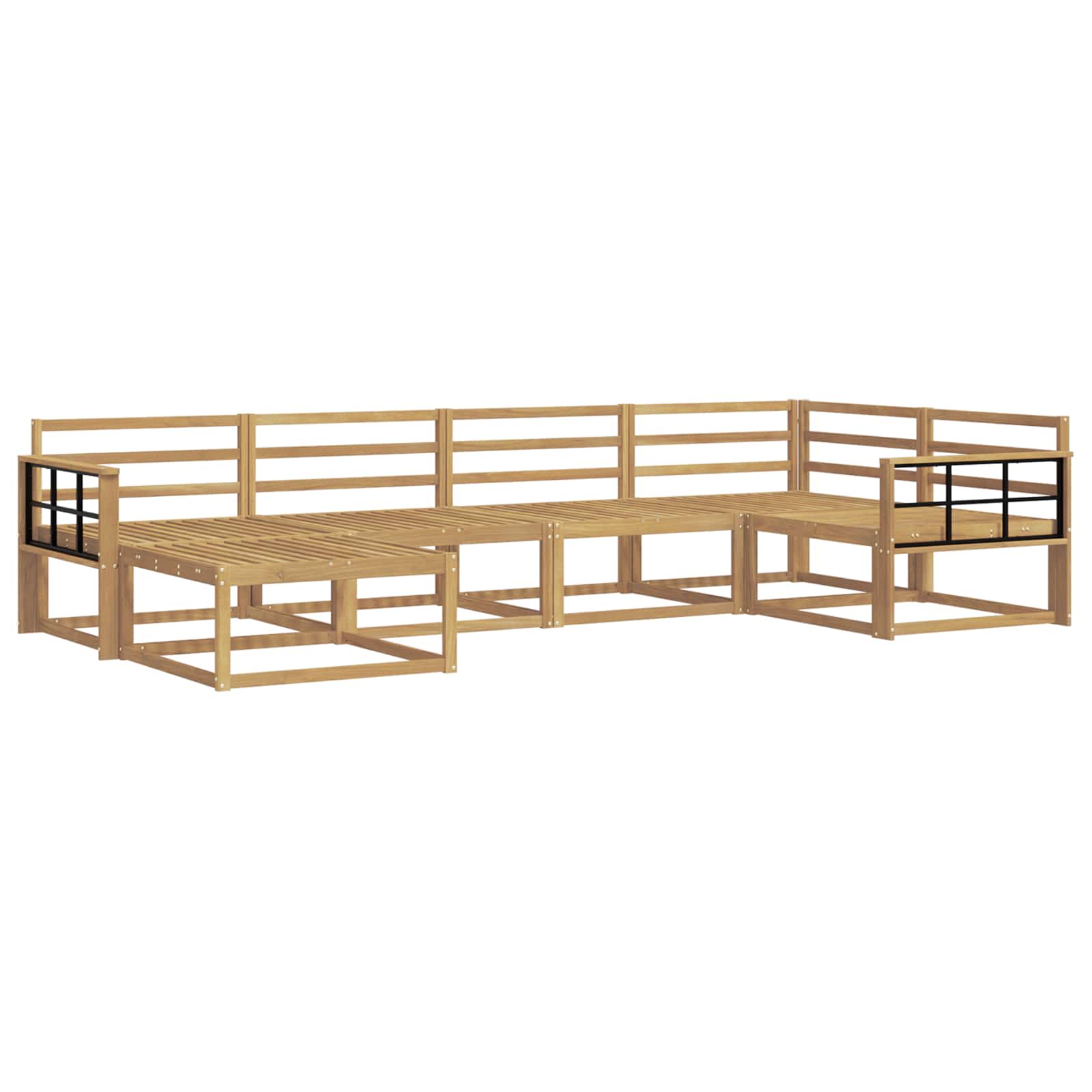 Set vanjskih sofa 6 pcs Bijela Čvrsto drvo akacije