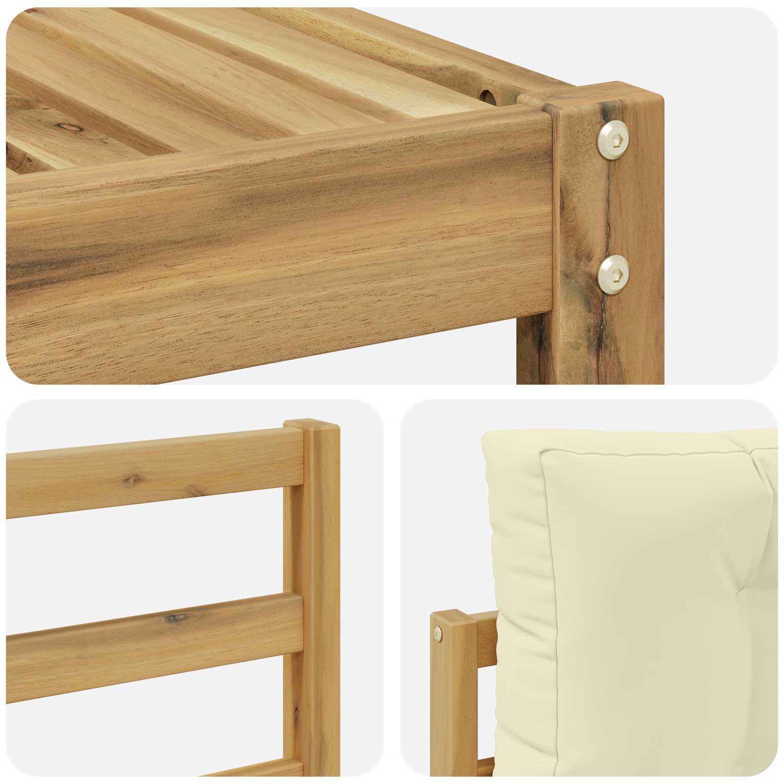 Set vanjskih sofa 7 pcs Bijela i krem