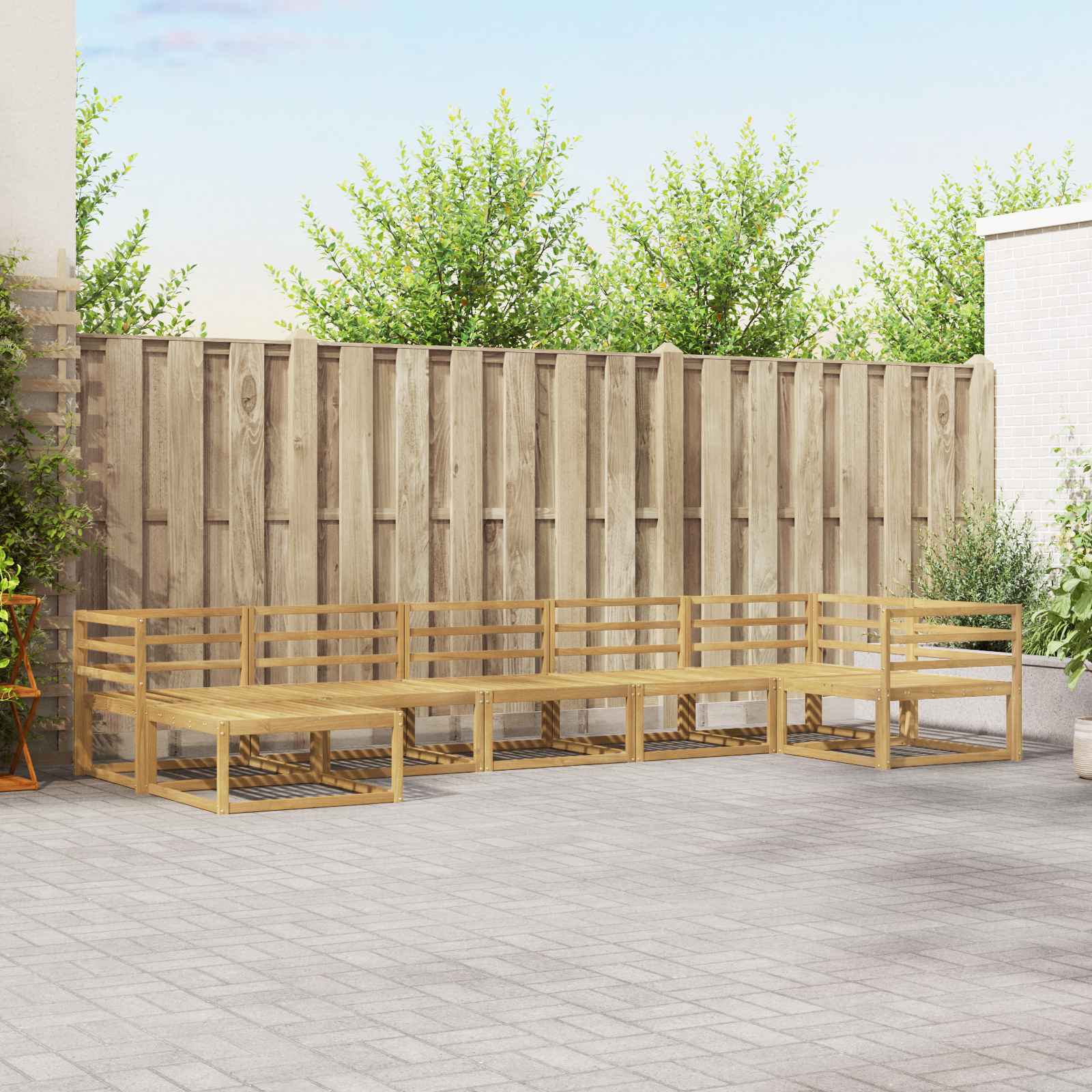 Set vanjskih sofa 7 pcs Bijela Čvrsto drvo akacije