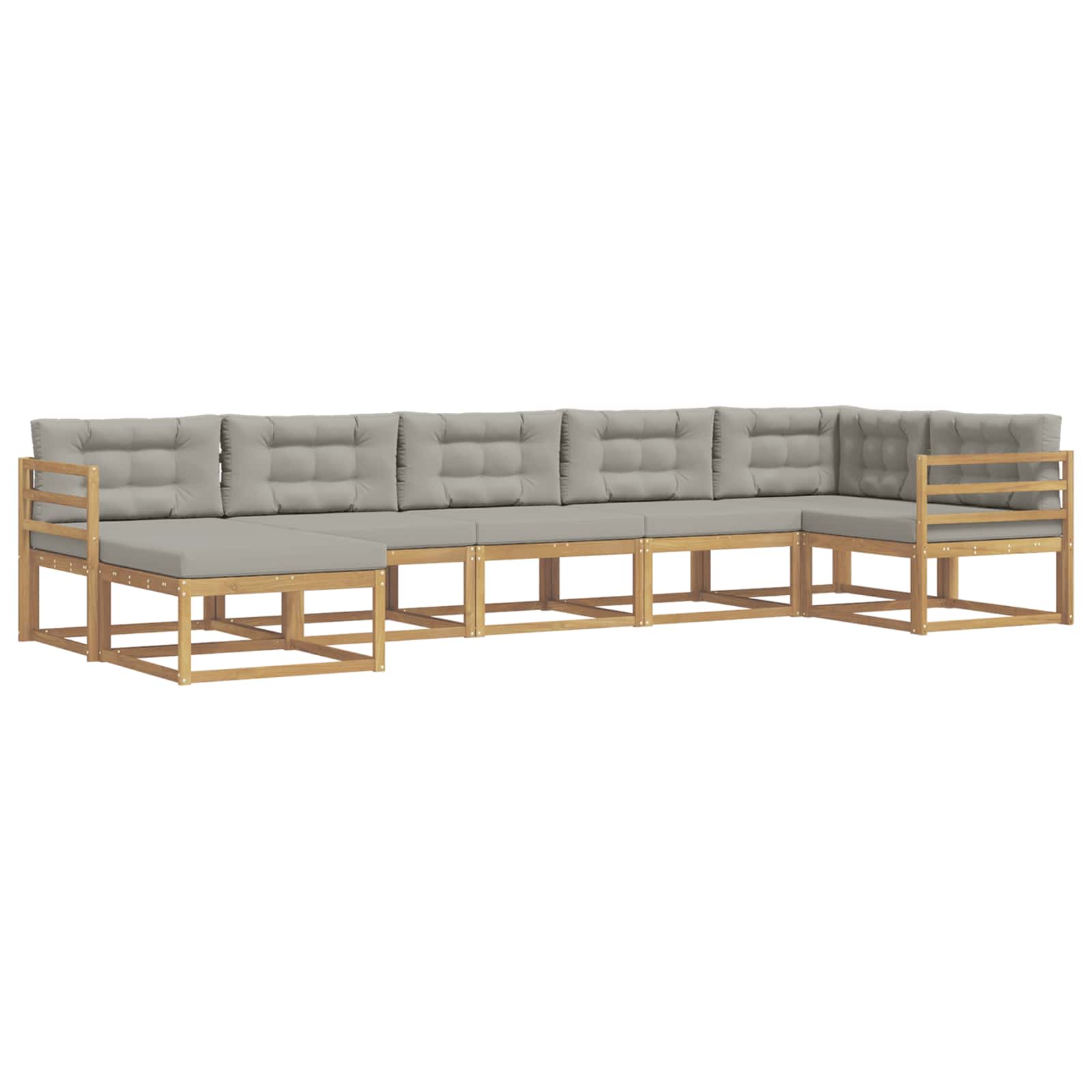 Set vanjskih sofa s jastukom 7 pcs Bijela i svjetlosiva