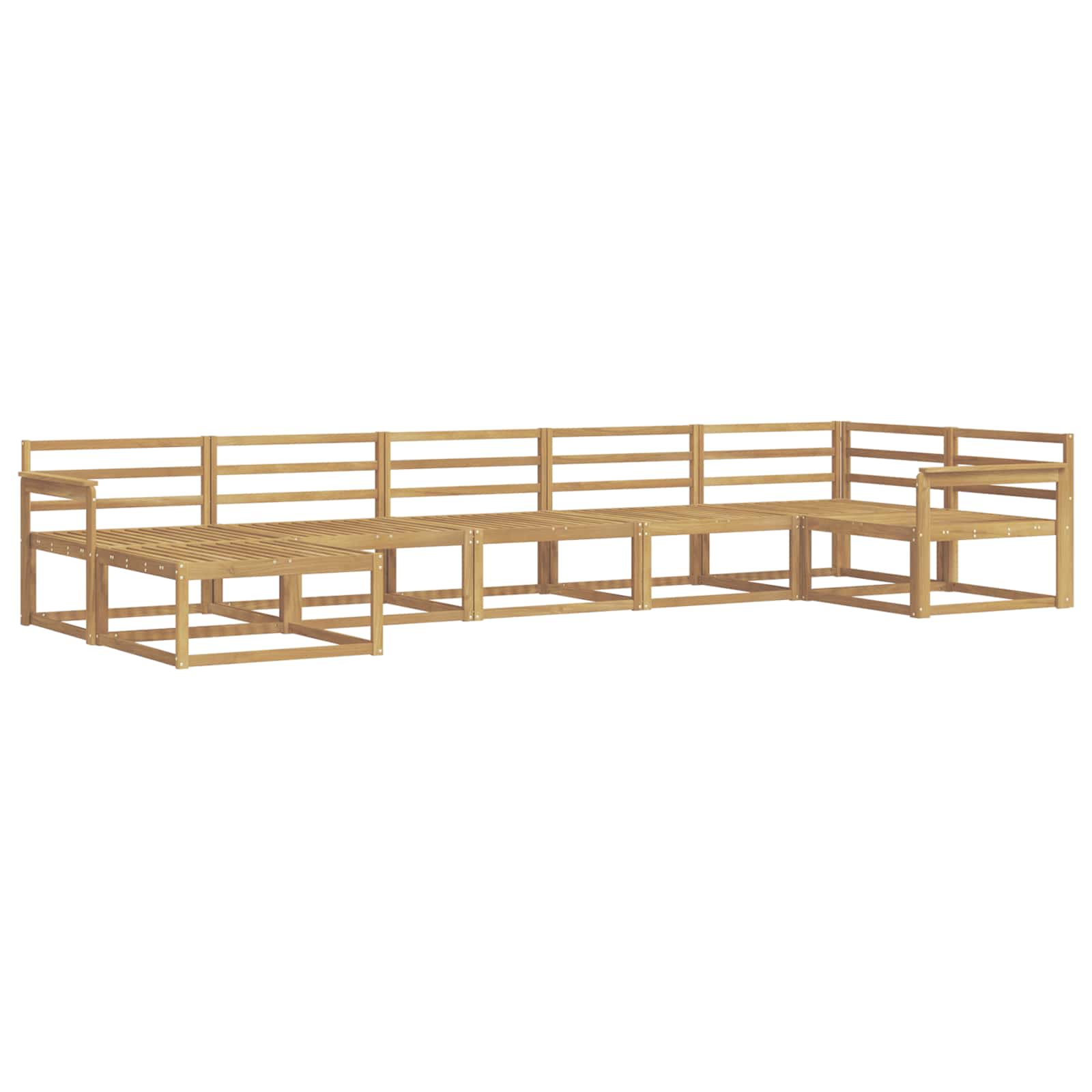 Set vanjskih sofa 7 pcs Bijela Čvrsto drvo akacije