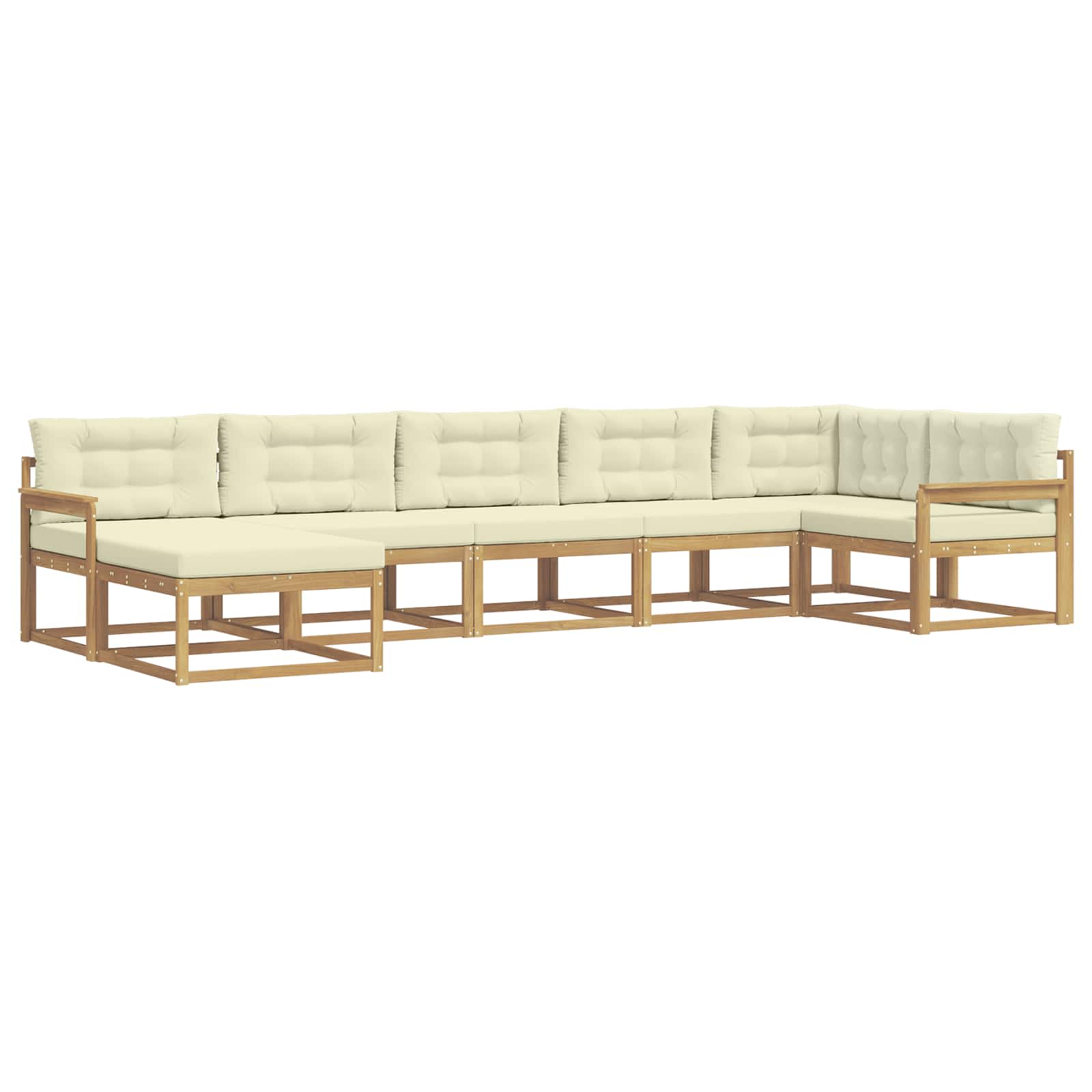 Set vanjskih sofa s jastukom 7 pcs Bijela i krem