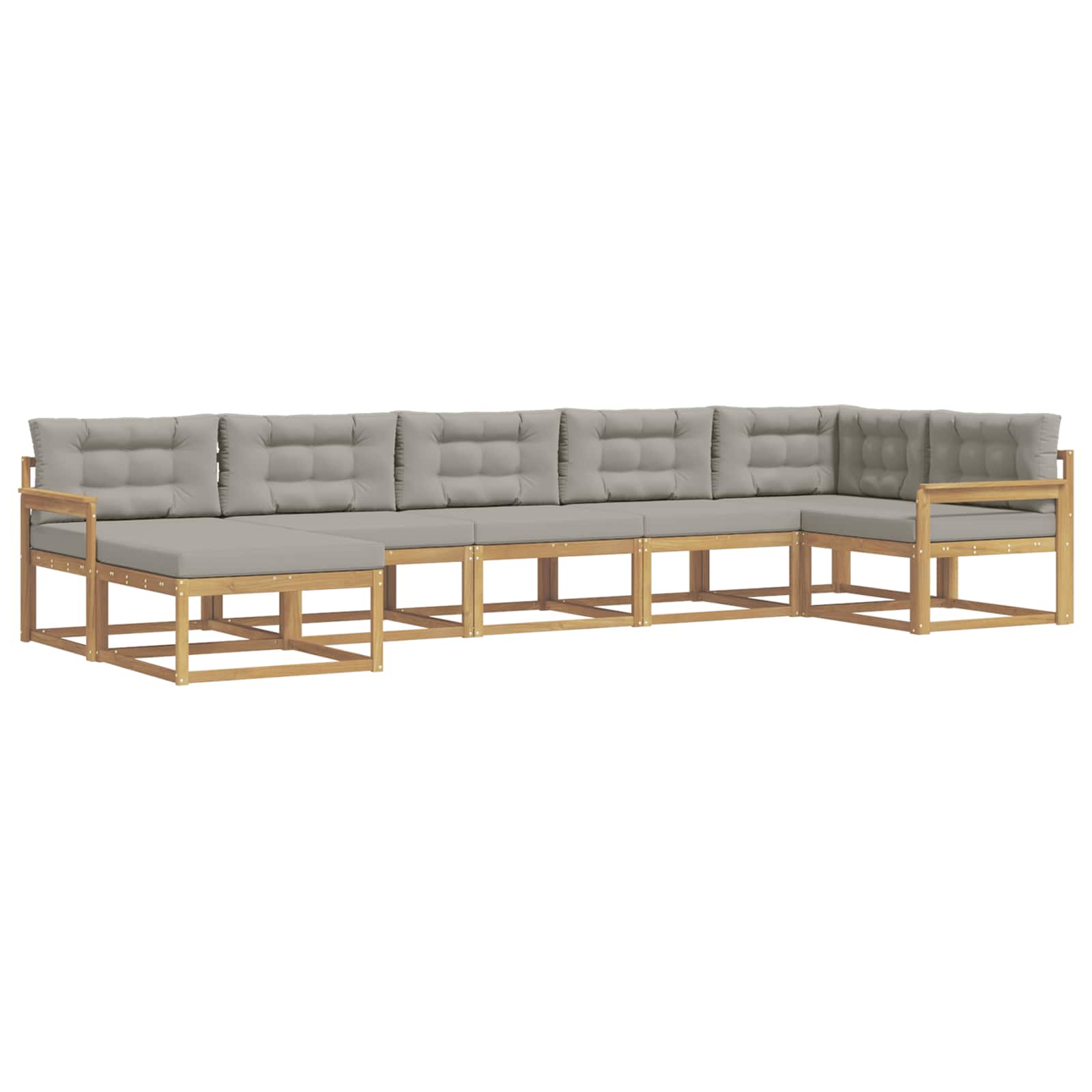 Set vanjskih sofa s jastukom 7 pcs Bijela i svjetlosiva