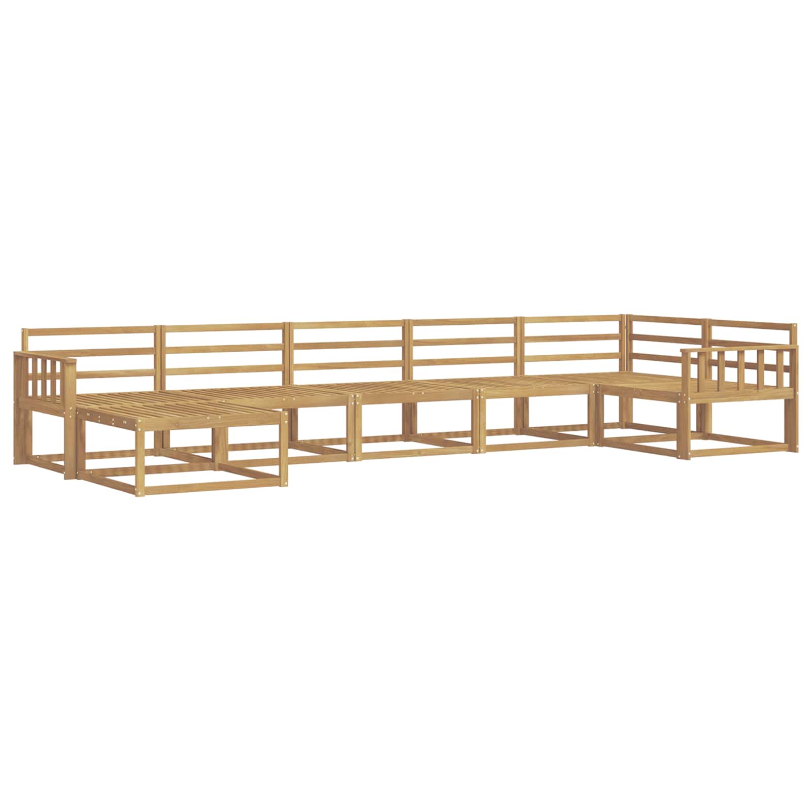 Set vanjskih sofa 7 pcs Bijela Čvrsto drvo akacije