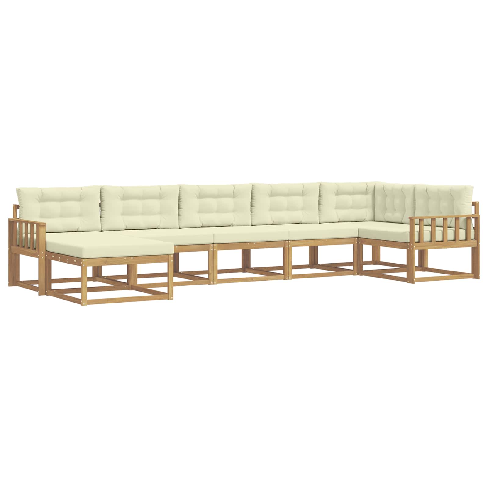 Set vanjskih sofa s jastukom 7 pcs Bijela i krem