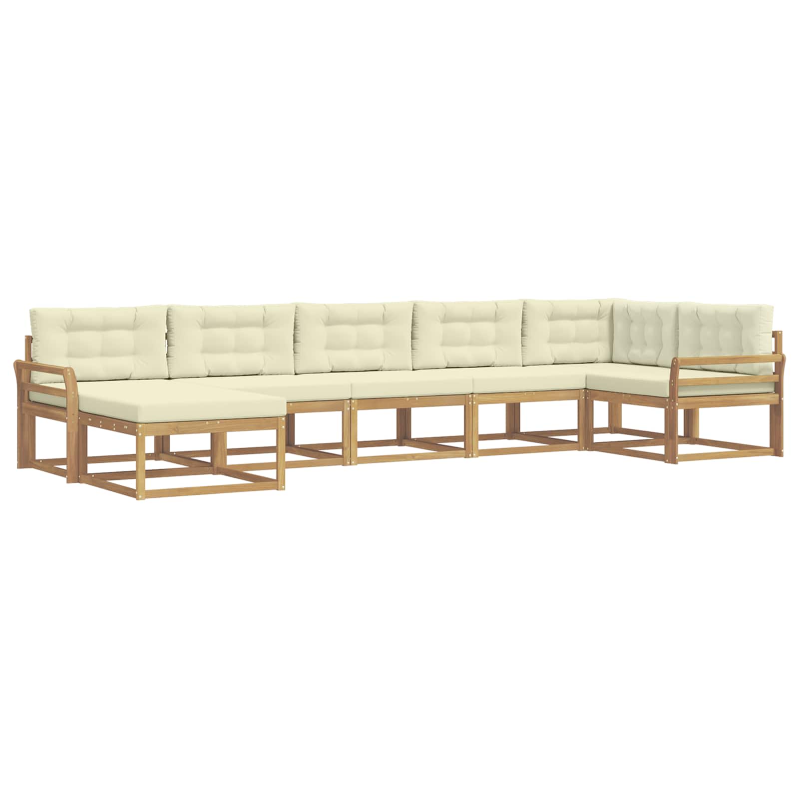 Set vanjskih sofa s jastukom 7 pcs Bijela i krem