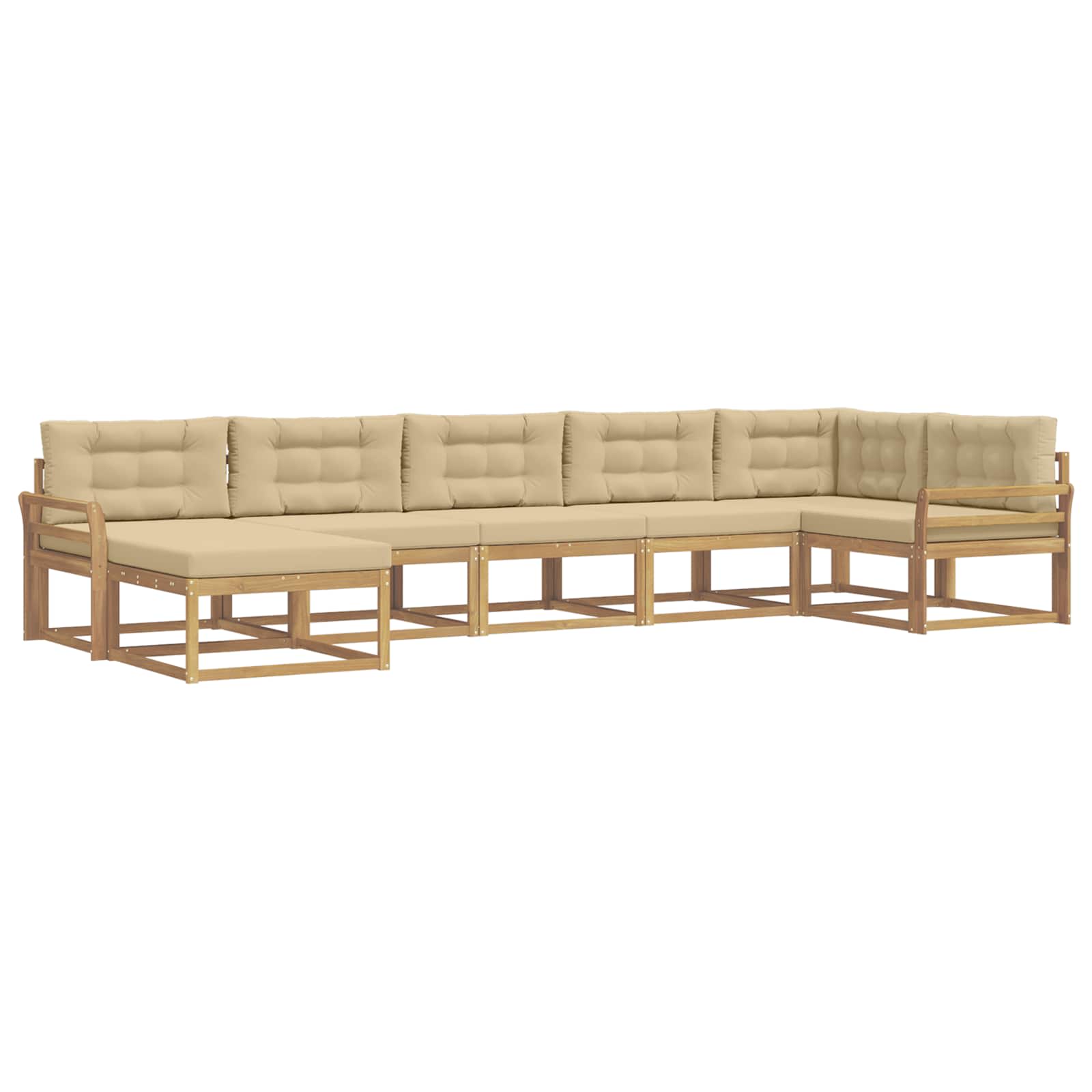 Set vanjskih sofa s jastukom 7 pcs Bijela i bež